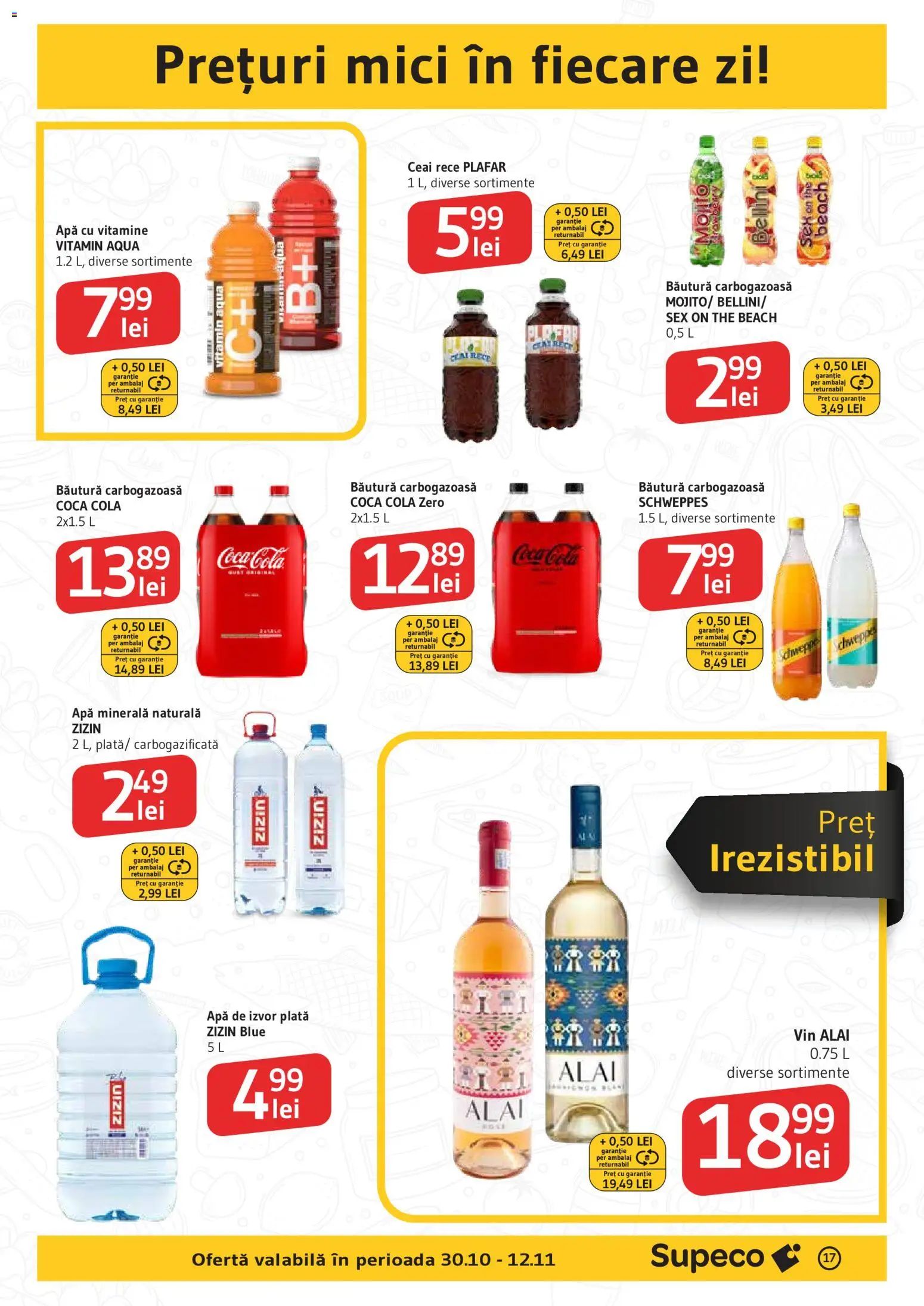 Noul catalog Supeco – valabil de la 29.10.2025 | Pagină: 17 | Produse: Amerikan servis, Vin, Apă cu vitamine, Apă