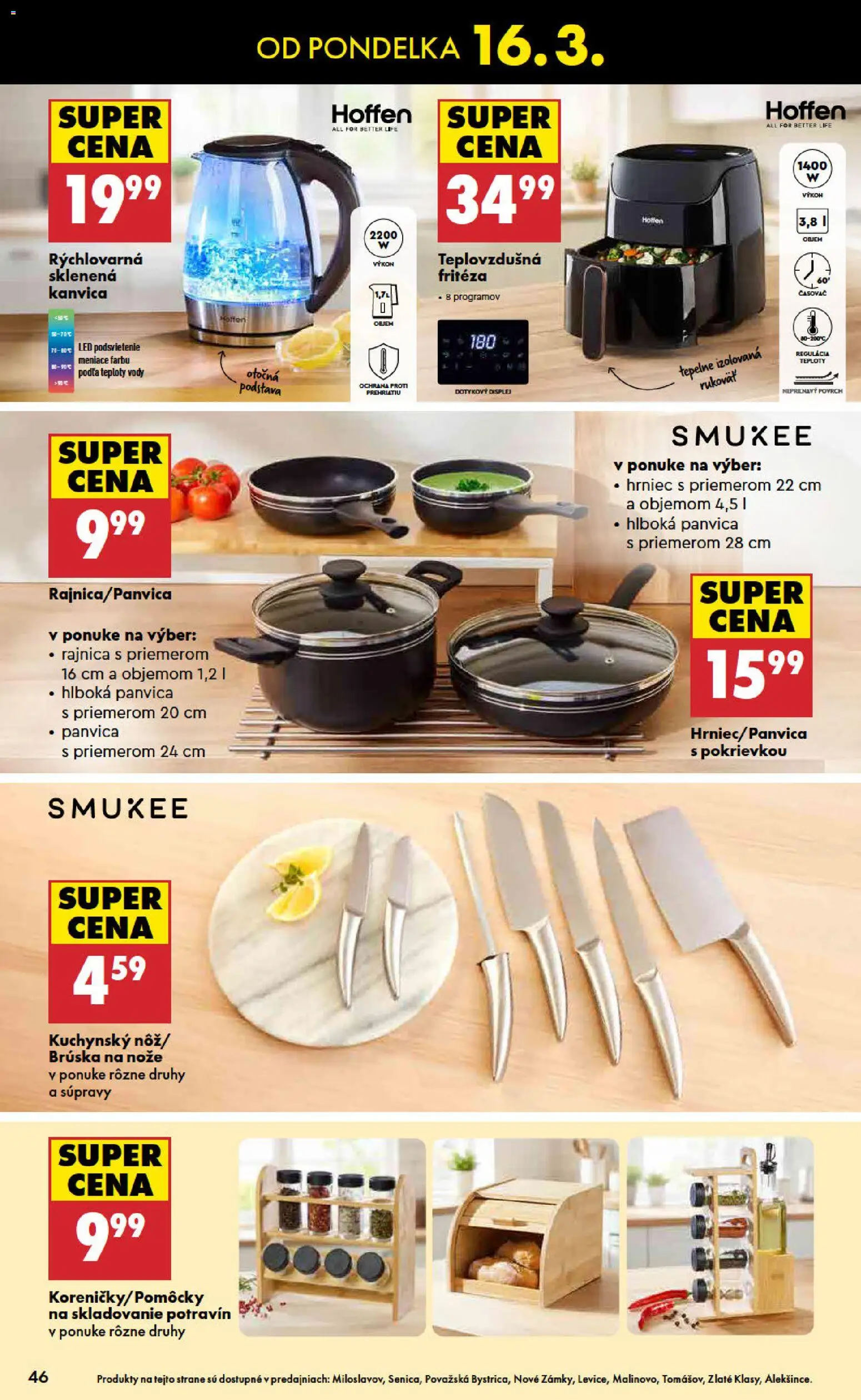 Nové Biedronka akcie – leták je platný od 12.03.2026 | Strana: 46 | Produkty: Fritéza, Kanvica, Panvica