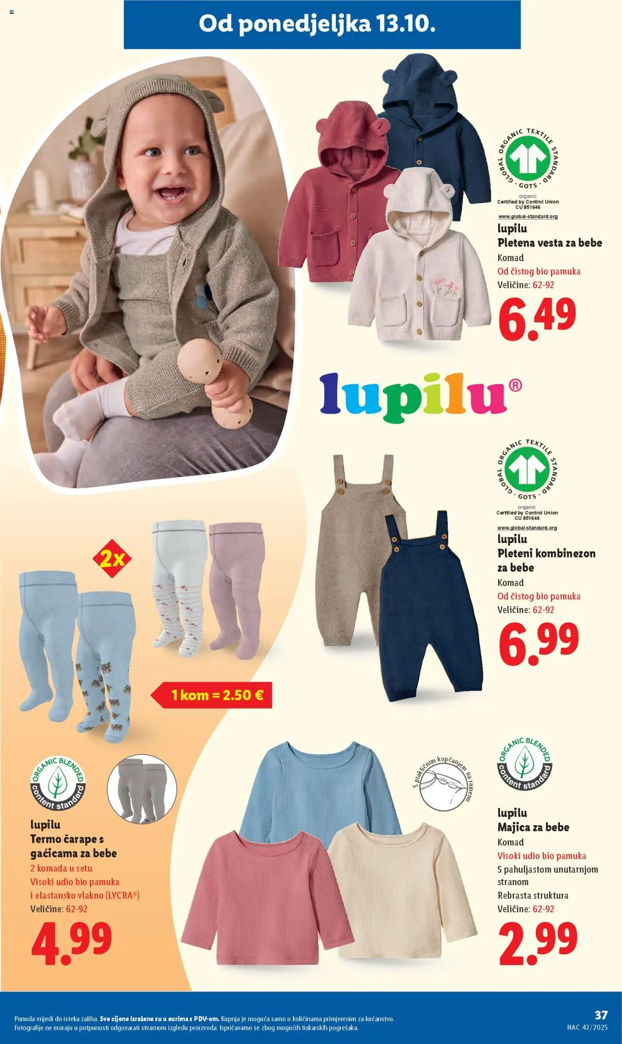 Lidl katalog | vrijedi od 13.10.2025 | Stranica: 37 | Proizvodi: Majica, Kombinezon, Čarape