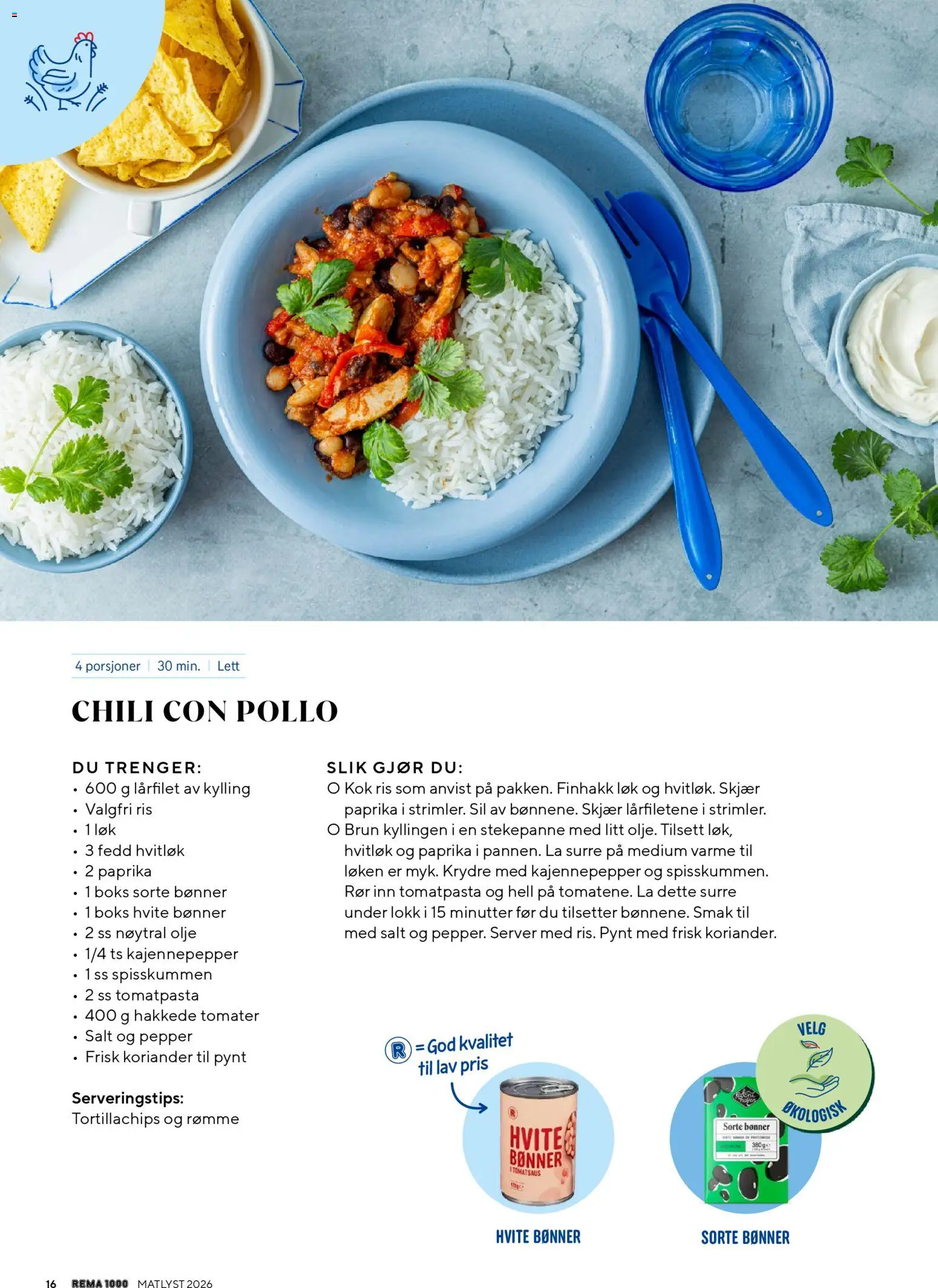 {H1} | Side: 16 | Produkter: Kylling, Rømme, Jabolčni kis, Суміш дитяча