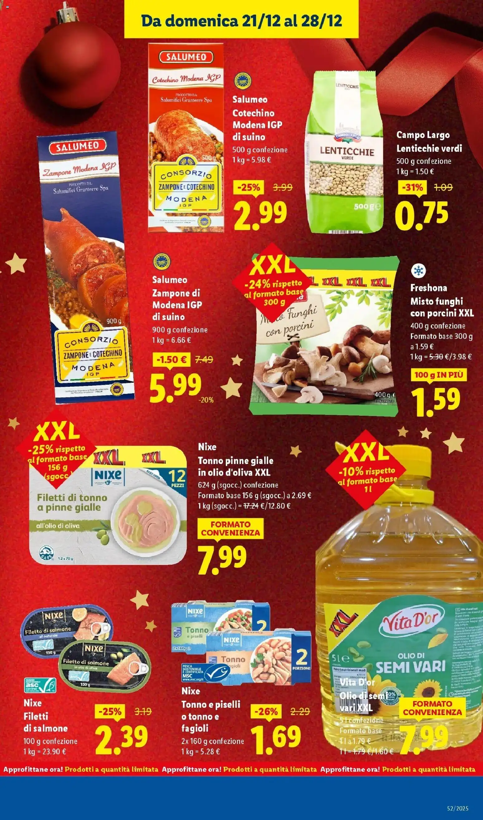 Volantino Lidl del 21.12.2025 | Pagina: 13 | Prodotti: Fagioli, Olive, Pinne, Piselli