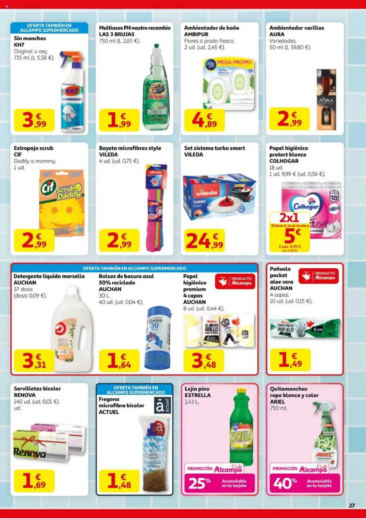 Alcampo - HG Madrid Unificado │ válido desde el 11.09.2025 | Página: 27 | Productos: Quitamanchas, Papel higienico, Té, Cocina