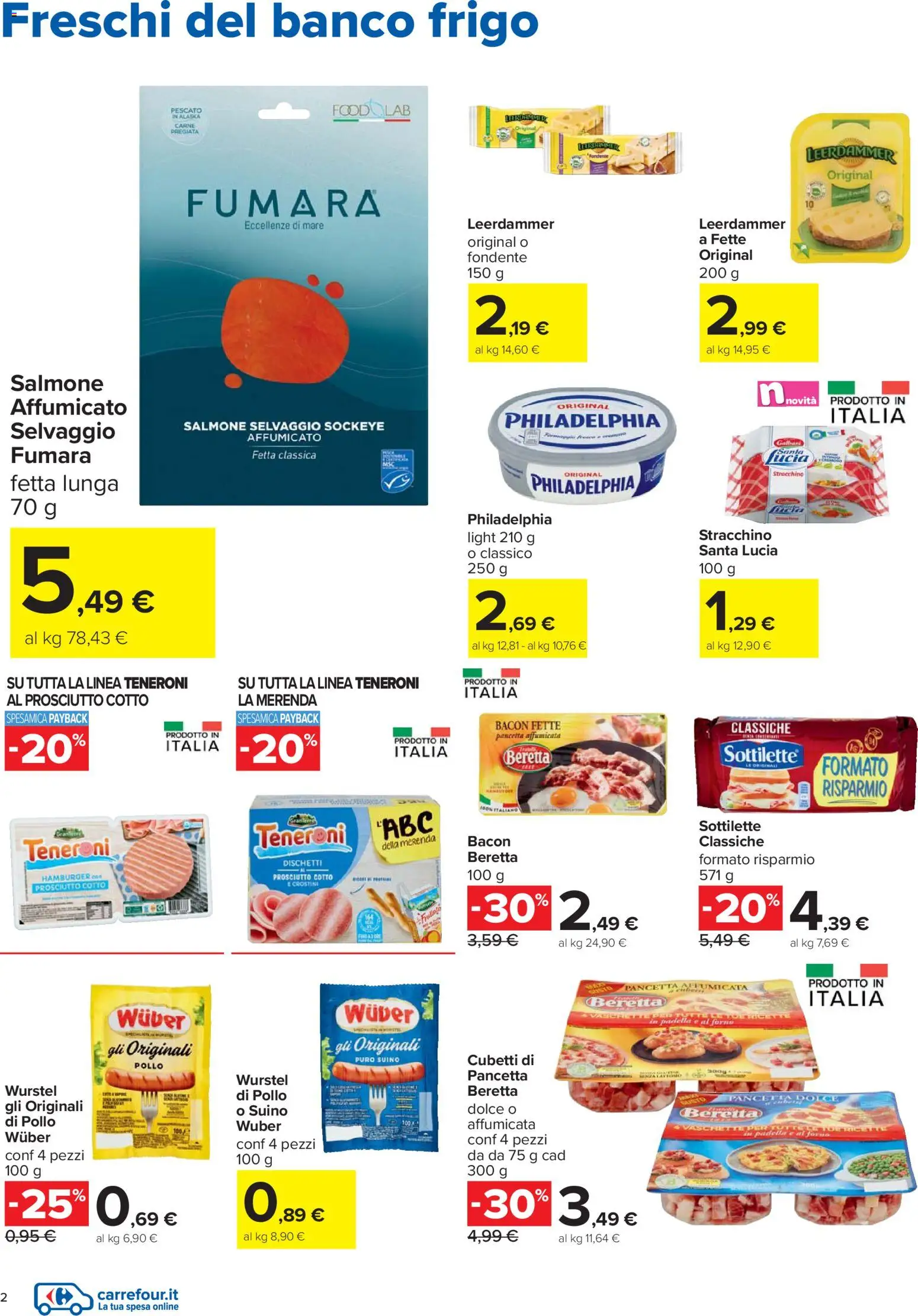 Volantino Carrefour del 30.10.2025 | Pagina: 2 | Prodotti: Prosciutto Cotto, Suino, Crostini, Padella