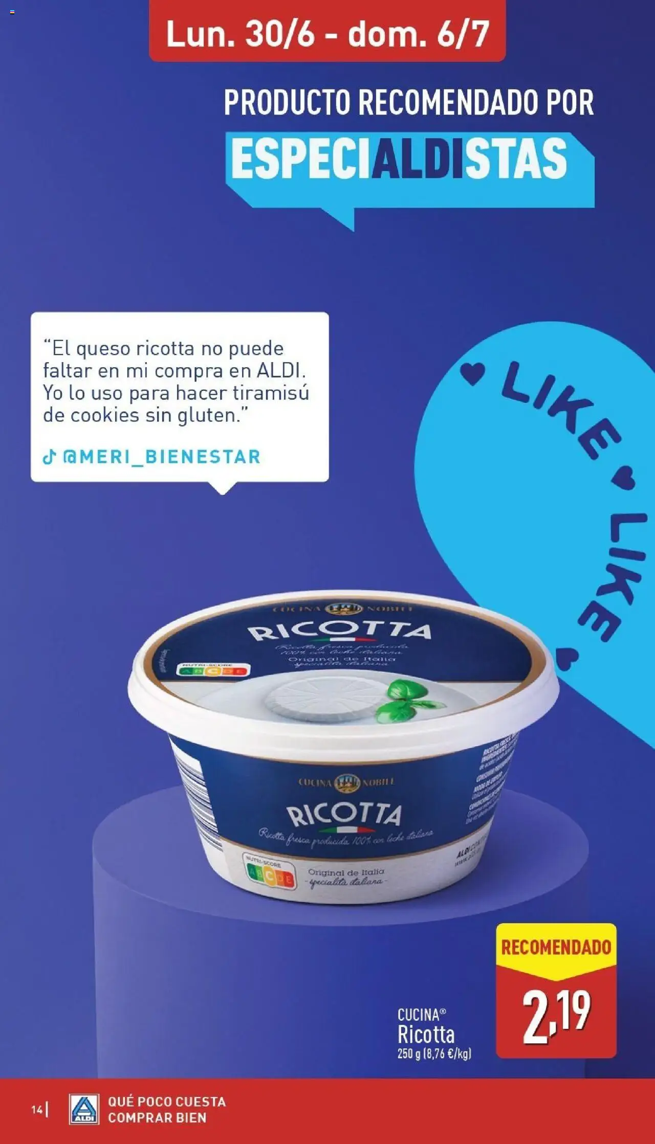 Aldi folleto Península │ válido desde el 30.06.2025 | Página: 14 | Productos: Leche, Queso