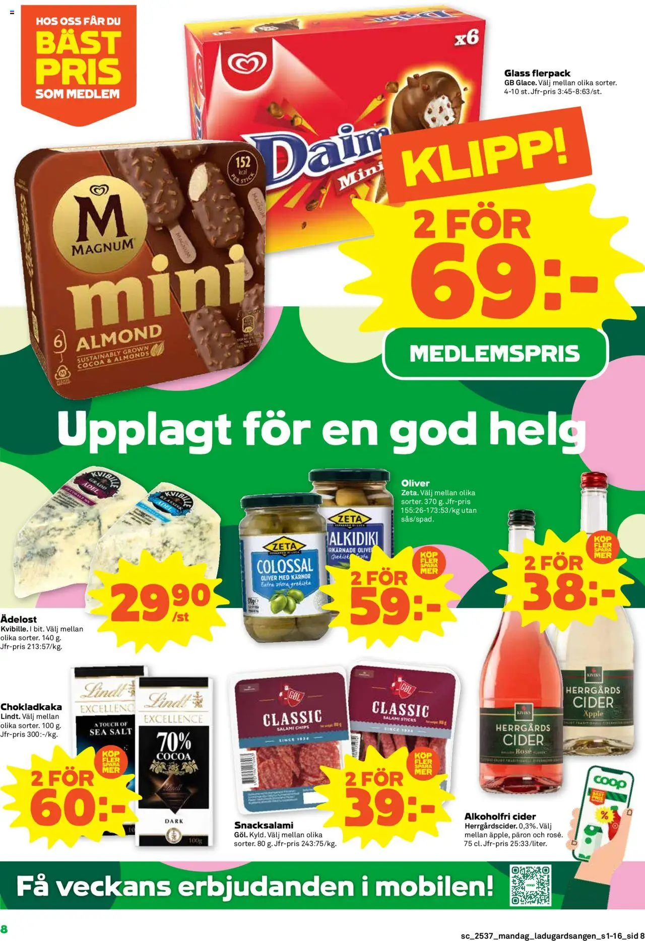 Coop Forum reklamblad aktuell från 08.09.2025 | Sida: 8 | Produkter: Oliver, Salami, Cider, Glass