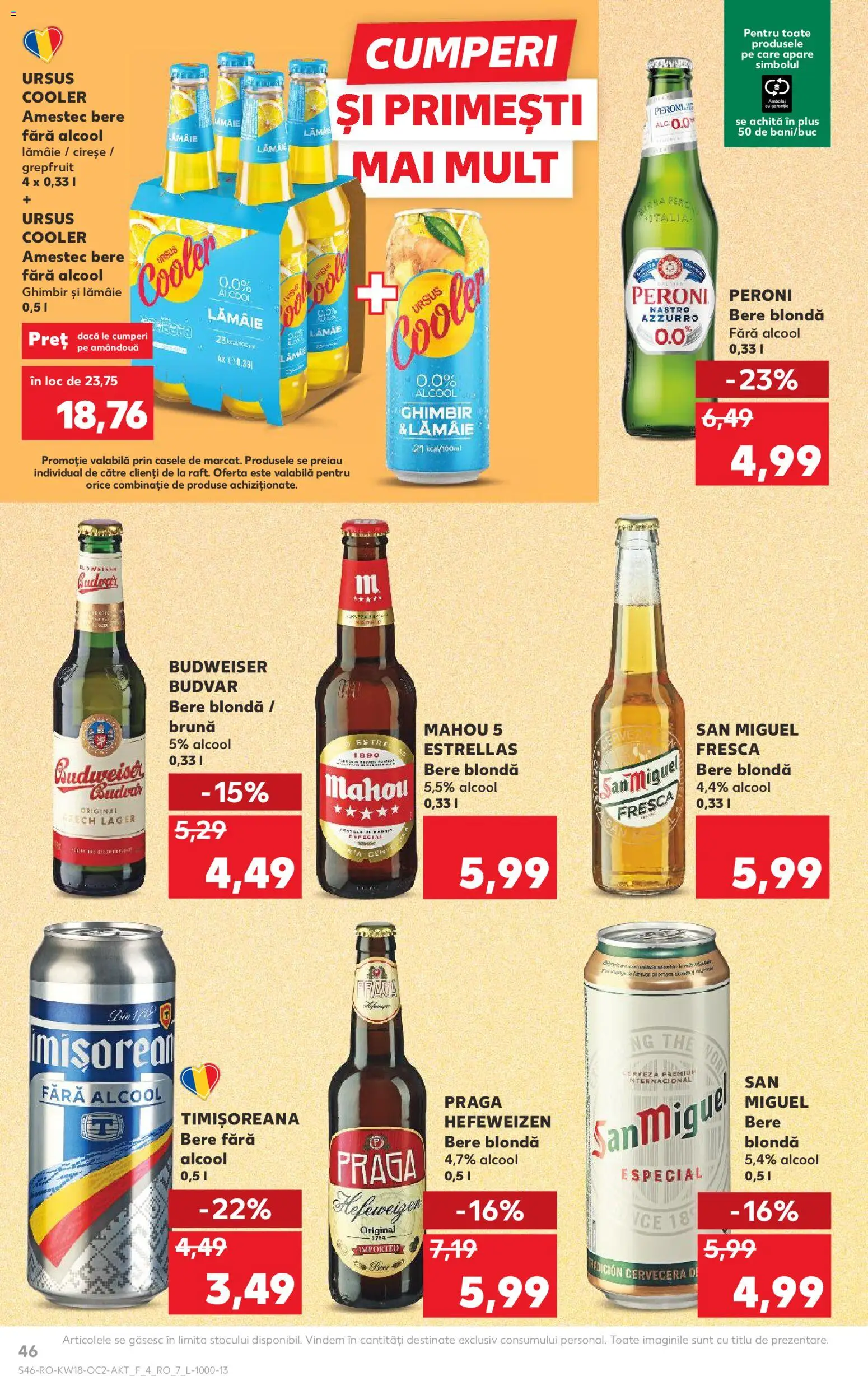 Kaufland RO akciós ujság - amely érvényes a következő dátumtól: 29.04.2026 | Oldal: 46 | Termékek: Budweiser