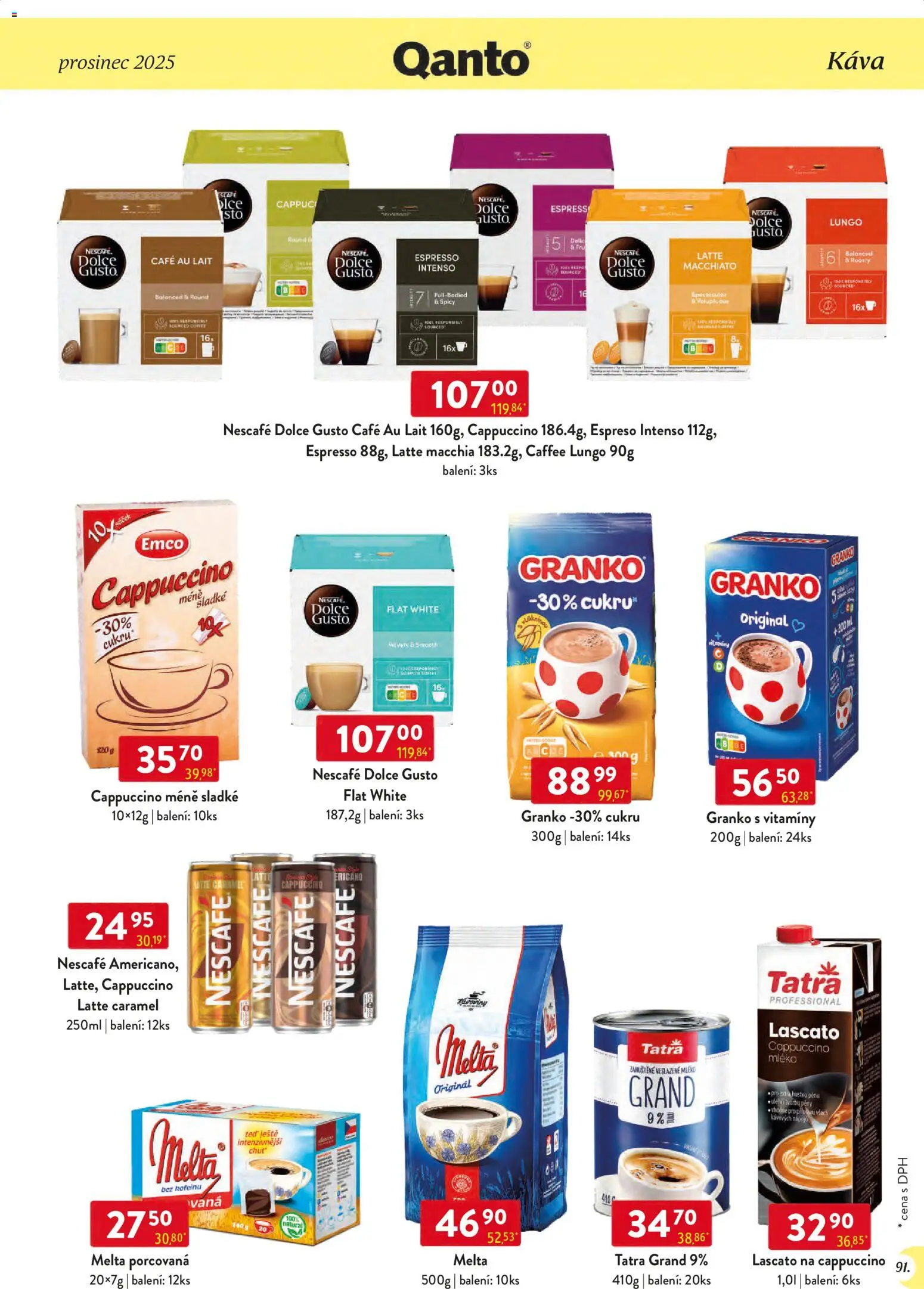 Astur & Qanto leták - Velkoobchod 12/2025 od 01.12.2025 | Strana: 91 | Produkty: Vitamíny, Nescafé, Melta, Cappuccino