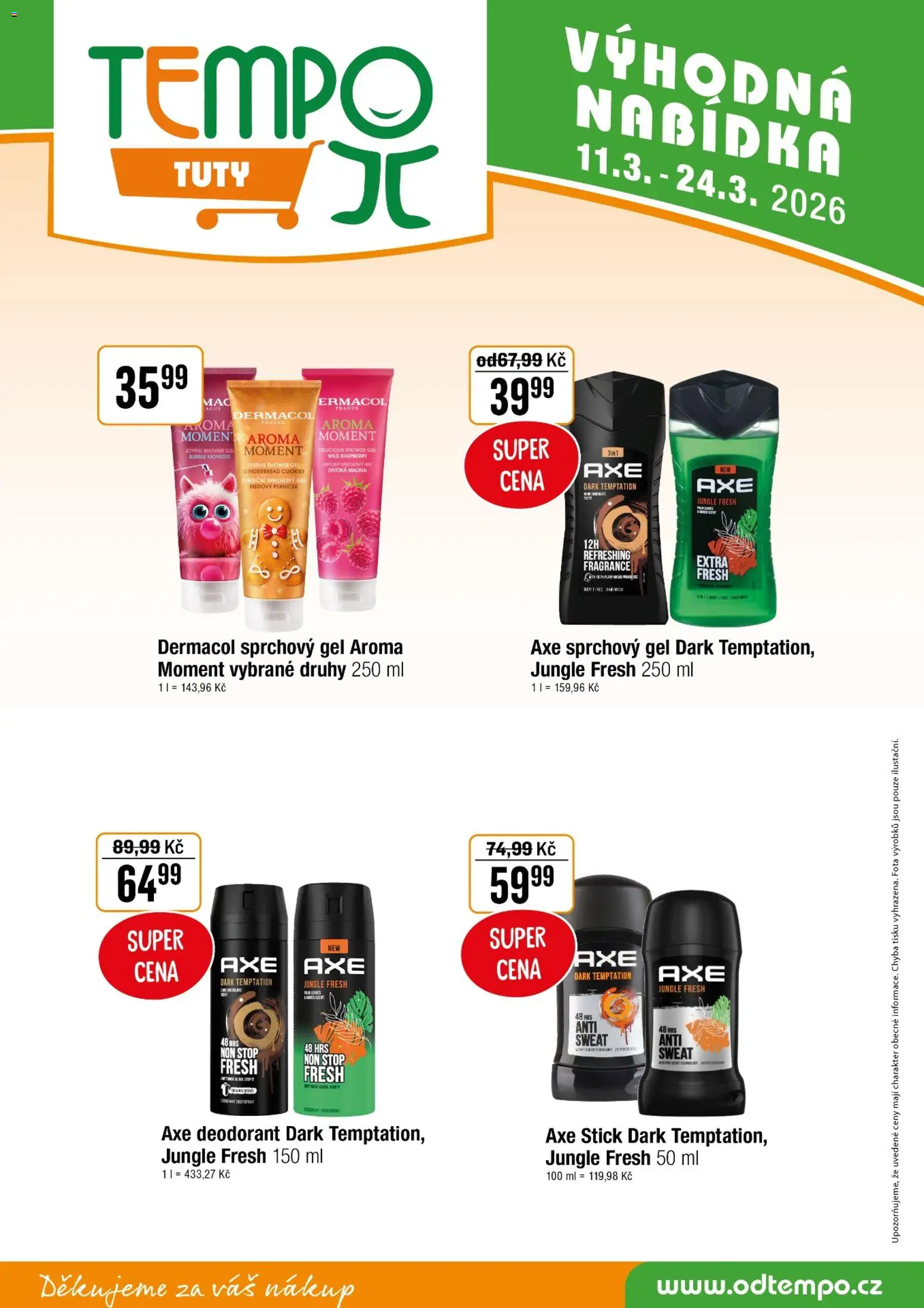 Tempo leták - Tuty od 11.03.2026 | Strana: 18 | Produkty: Sprchový gel, Deodorant, Monster, Cookies