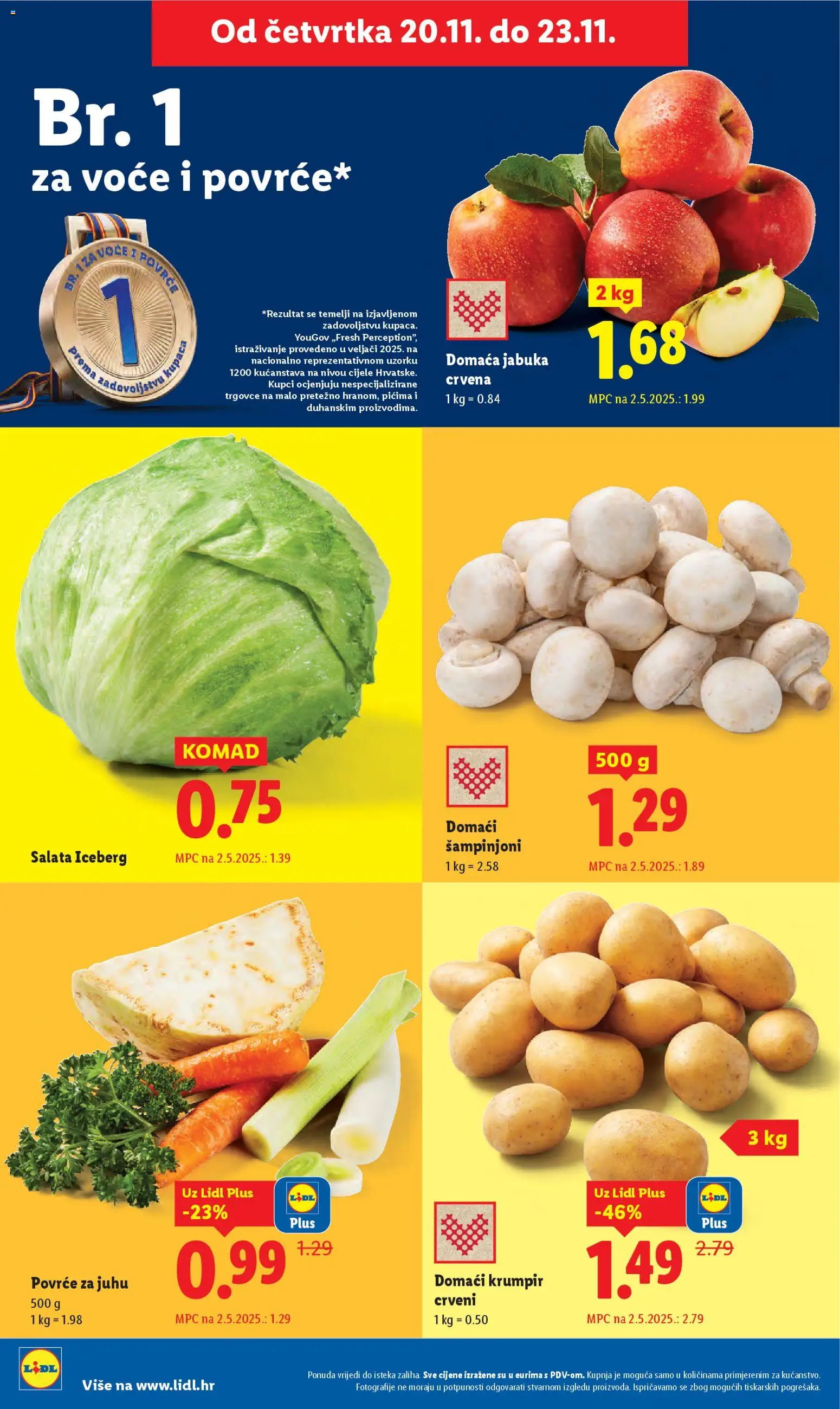 Lidl katalog | vrijedi od 17.11.2025 | Stranica: 80 | Proizvodi: Šampinjoni, Salata, Povrće, Jabuka