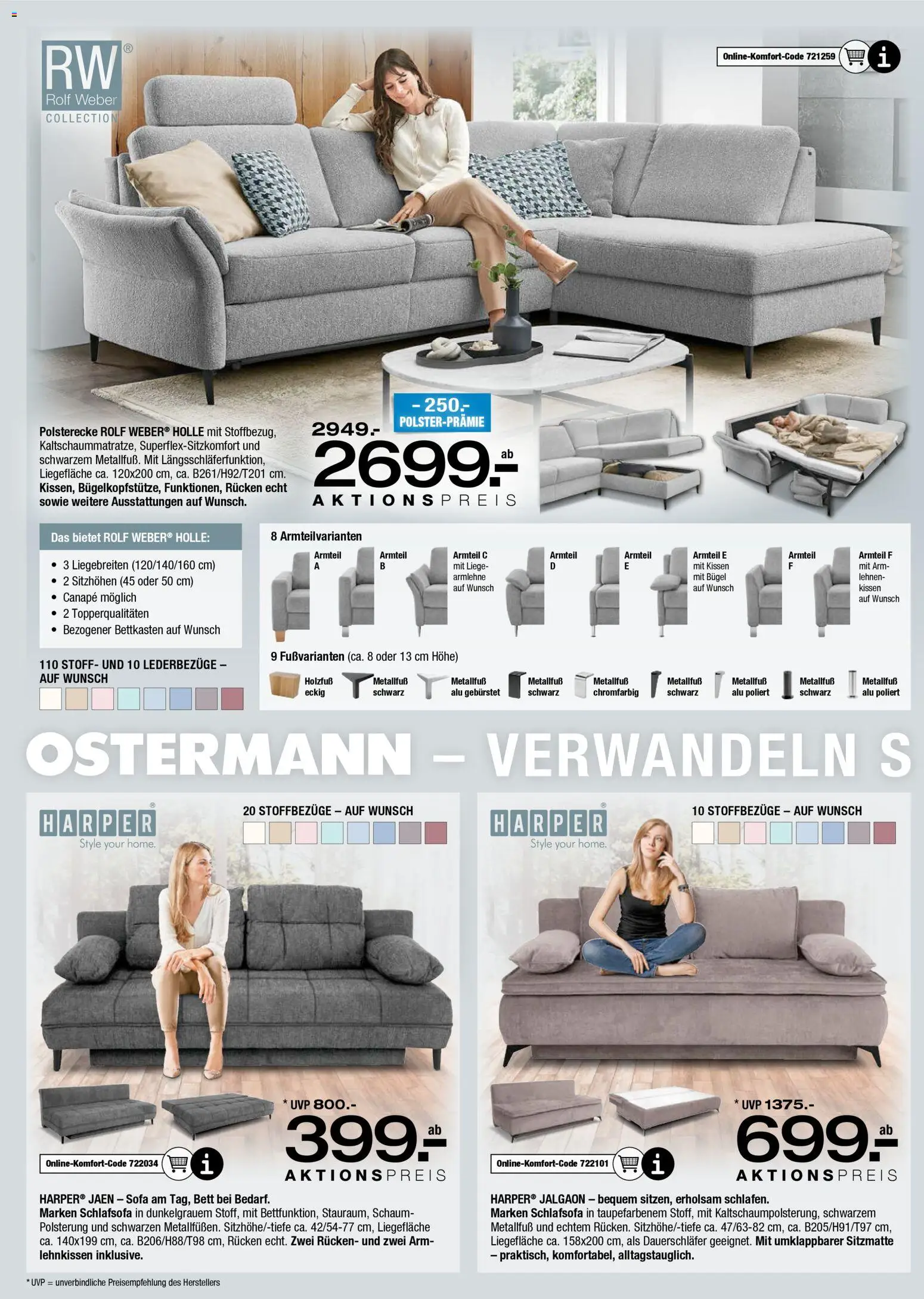 Ostermann Polster Spezial – gültig ab 19.03.2026 | Seite: 22 | Produkte: Schlafsofa, Bett, Sofa, Liege