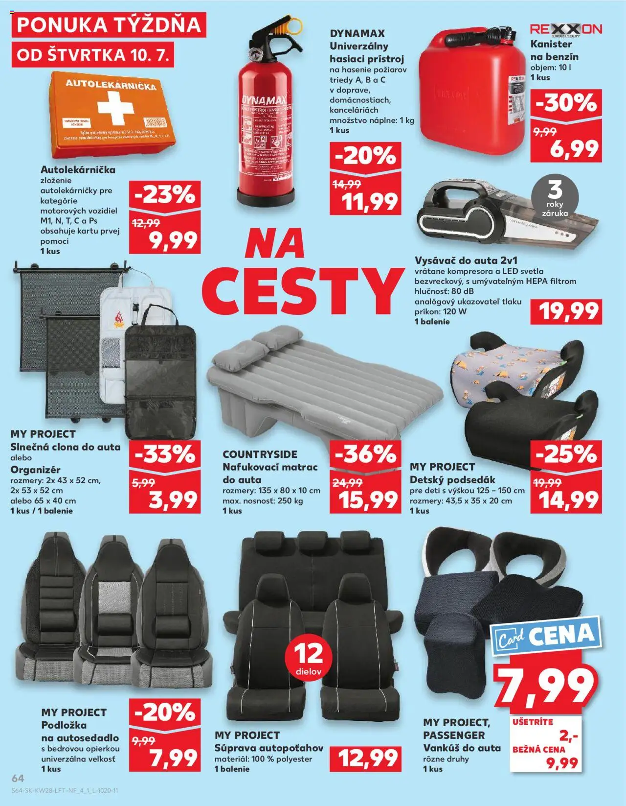 Kaufland Veľký Krtíš │ platný od 10.07.2025 | Strana: 64 | Produkty: Matrac, Organizér, Led svetlá, Vankúš