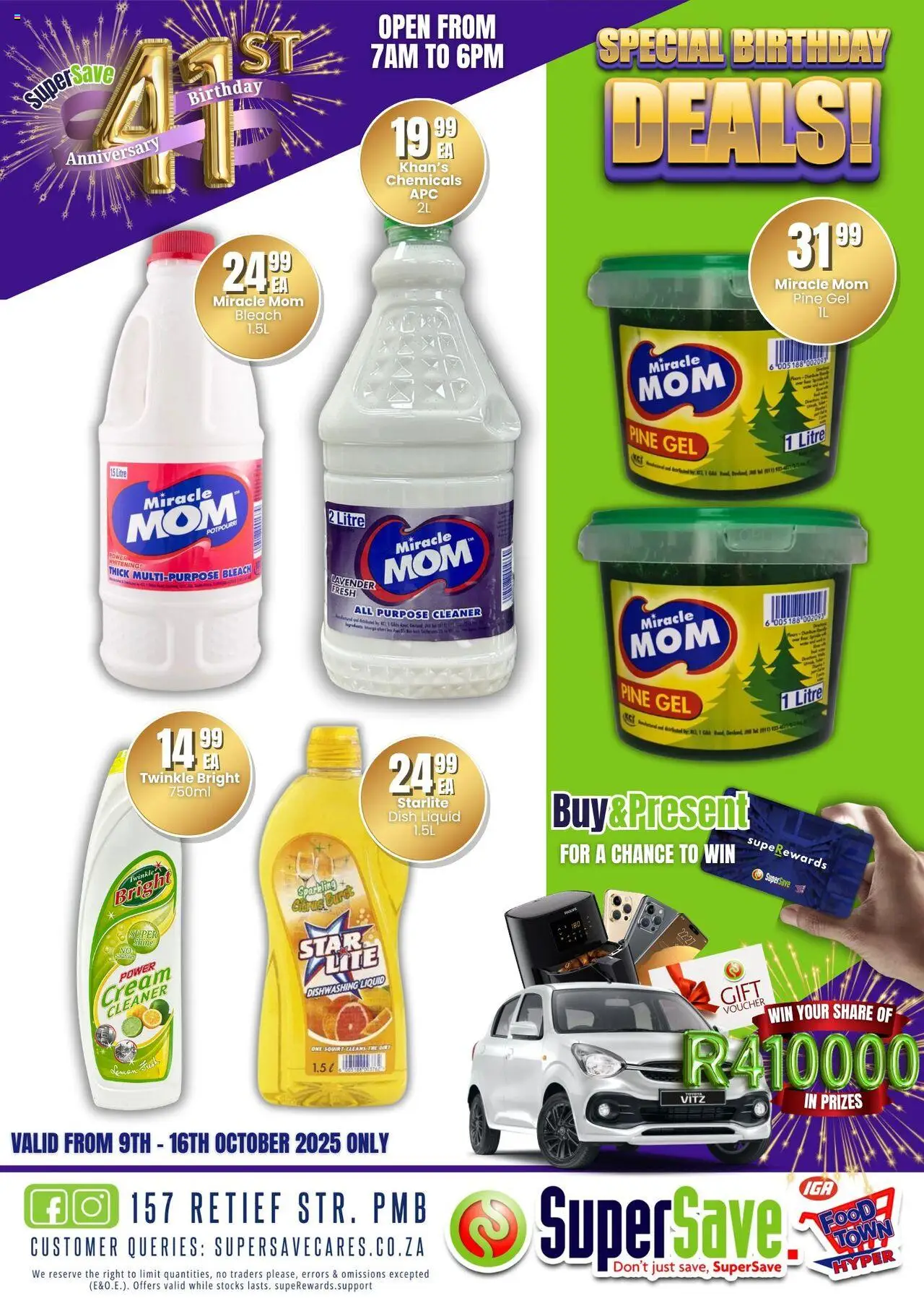 New Super Save catalogue – valid from 09.10.2025 | Page: 105 | Products: Bleach, Cream, Lemon, Dishwashing liquid