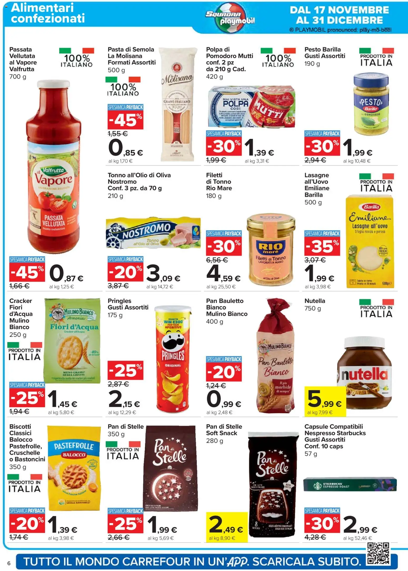 Volantino Carrefour del 04.12.2025 | Pagina: 6 | Prodotti: Biscotti, Pasta, Nutella, Mutti