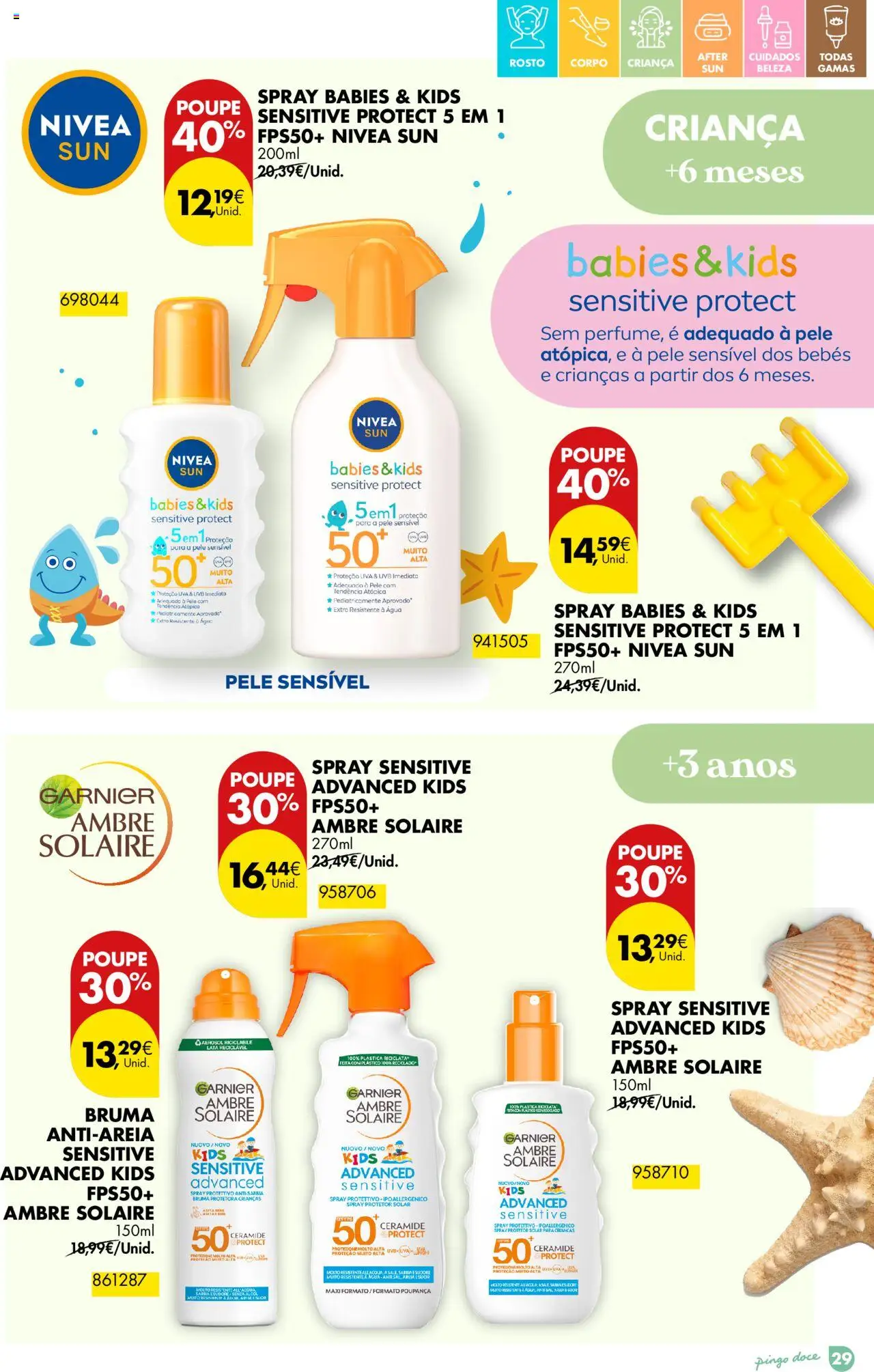 Pingo Doce - Folheto Solares │ válido de 01.04.2025 | Página: 29 | Produtos: Agua, Protetor solar