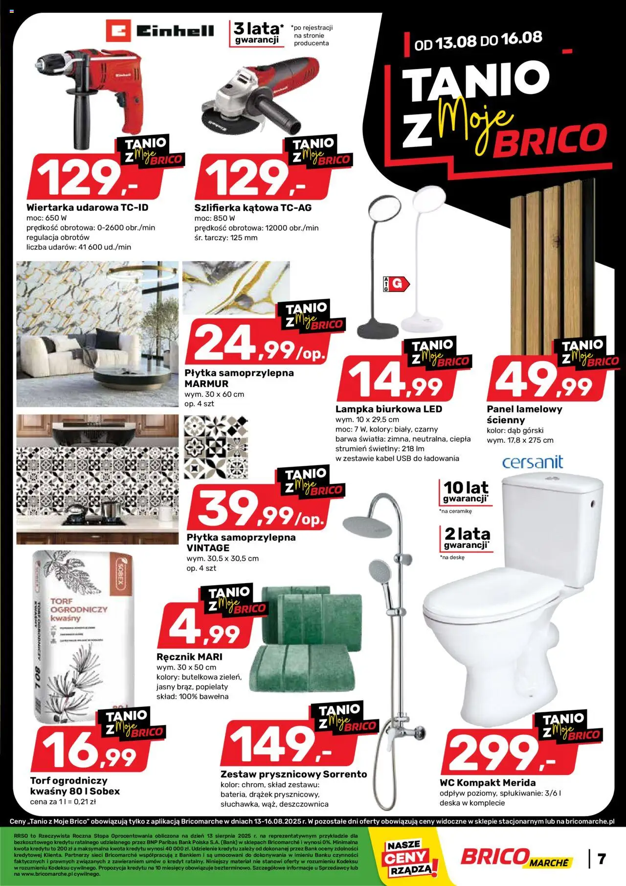 Brico Marché Gazetka - Tanio z Moje Brico od 13.08.2025 | Strona: 2 | Produkty: Kabel, USB, Lampka biurkowa, Szlifierka