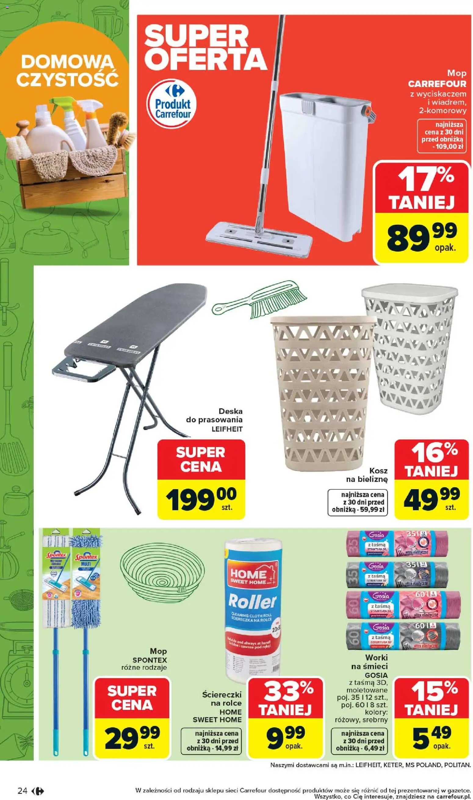 Carrefour gazetka - Łap super okazje od 27.04.2026 | Strona: 24 | Produkty: Kosz, Deska do prasowania