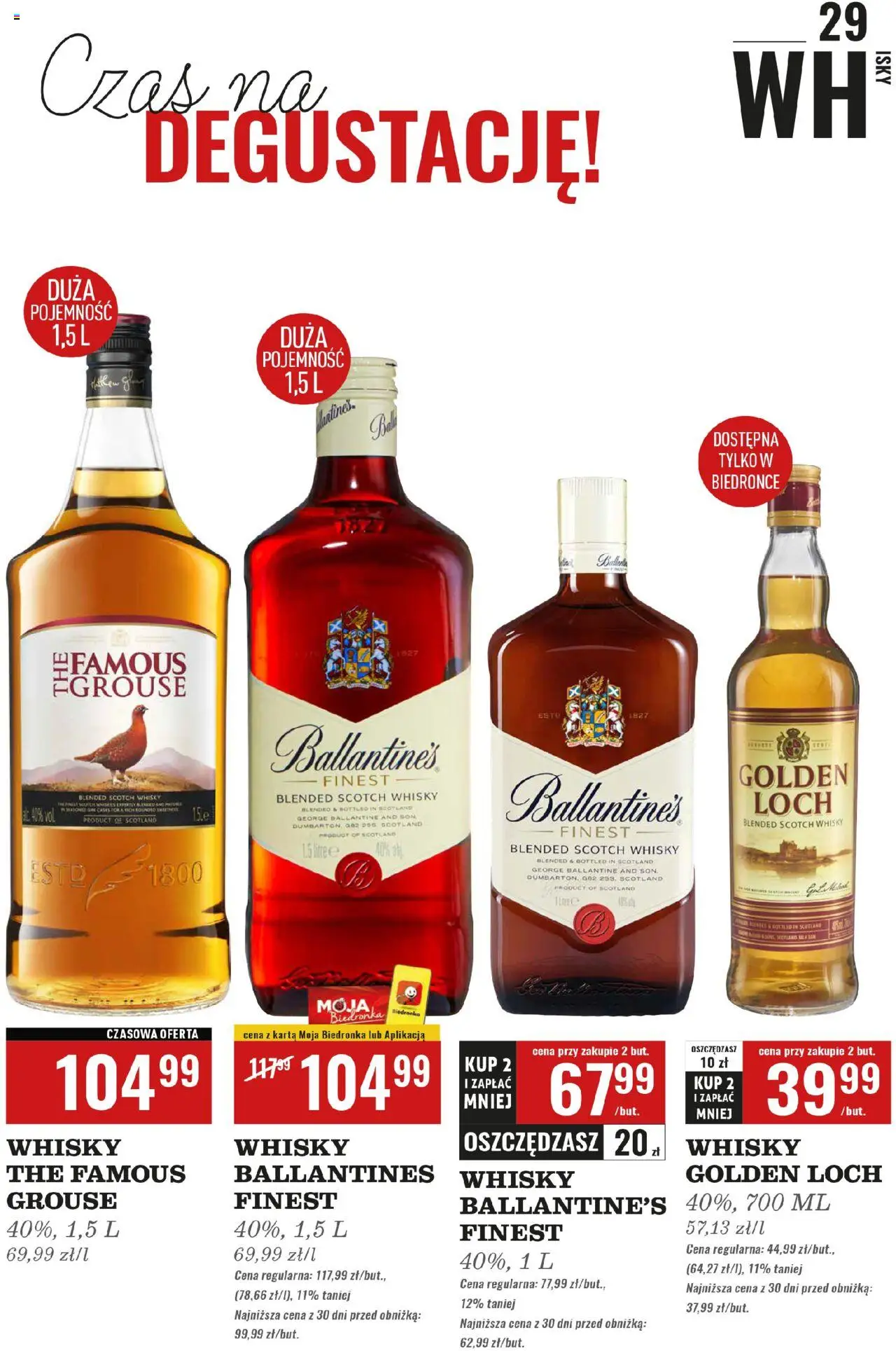 Biedronka gazetka - Czas na toast od 25.08.2025 | Strona: 31 | Produkty: Karta, Whisky Ballantines, Whisky