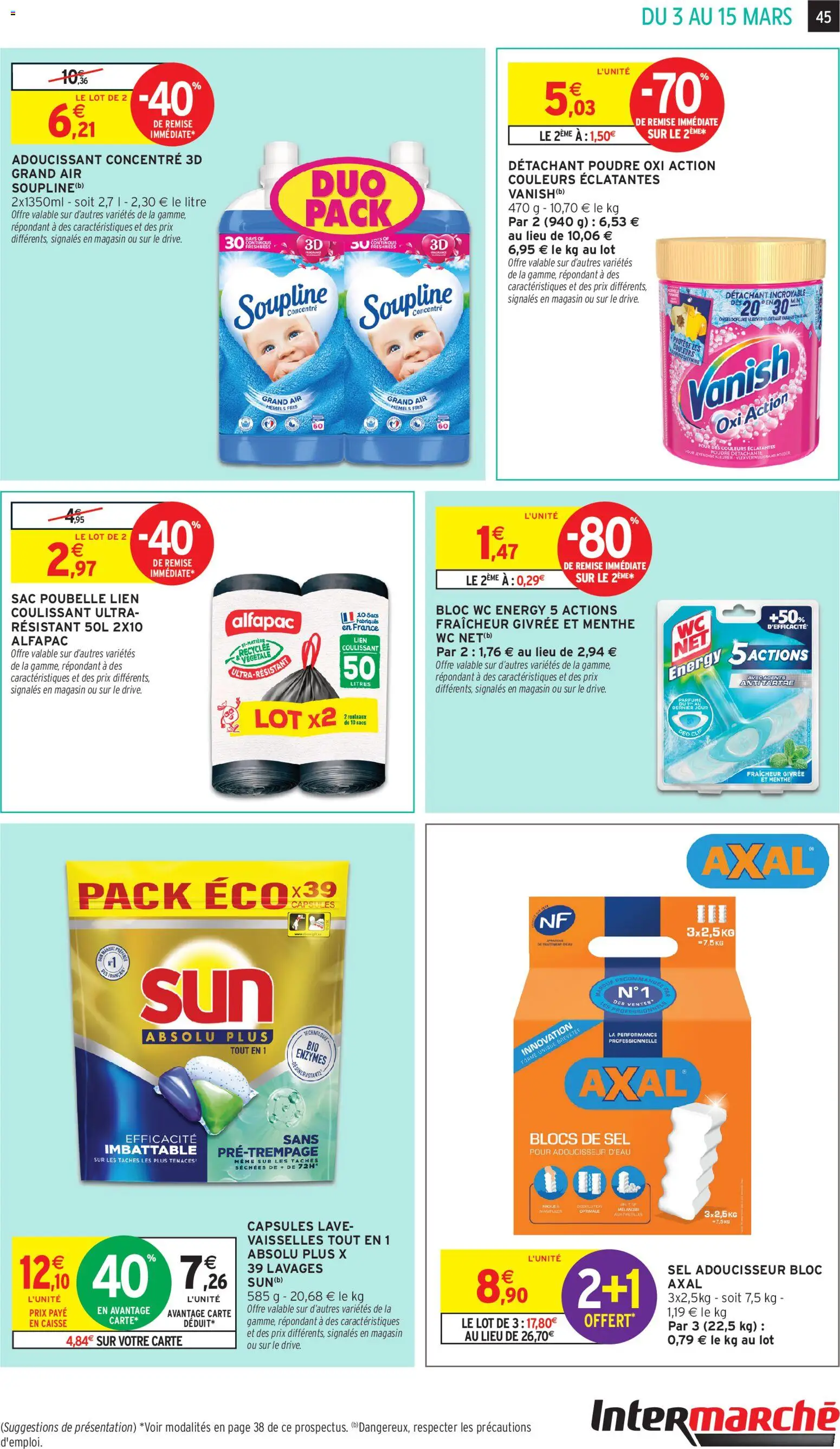 {H1} | Page: 45 | Produits: Menthe, Poubelle, Adoucissant, Sac poubelle