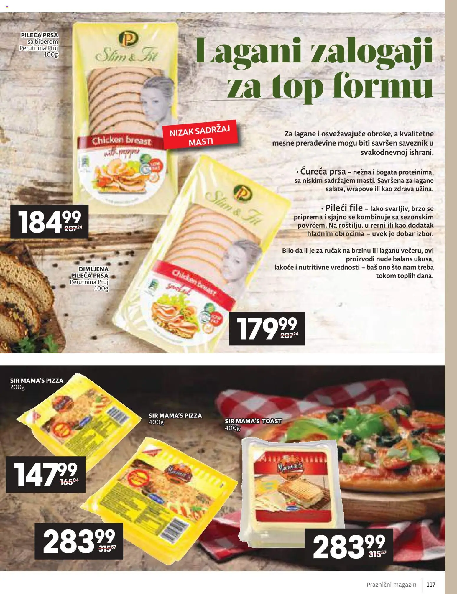 Idea katalog - važi od 11.12.2025 | Strana: 117 | Proizvode: Pileća prsa, Sto, Sir, Perutnina Ptuj