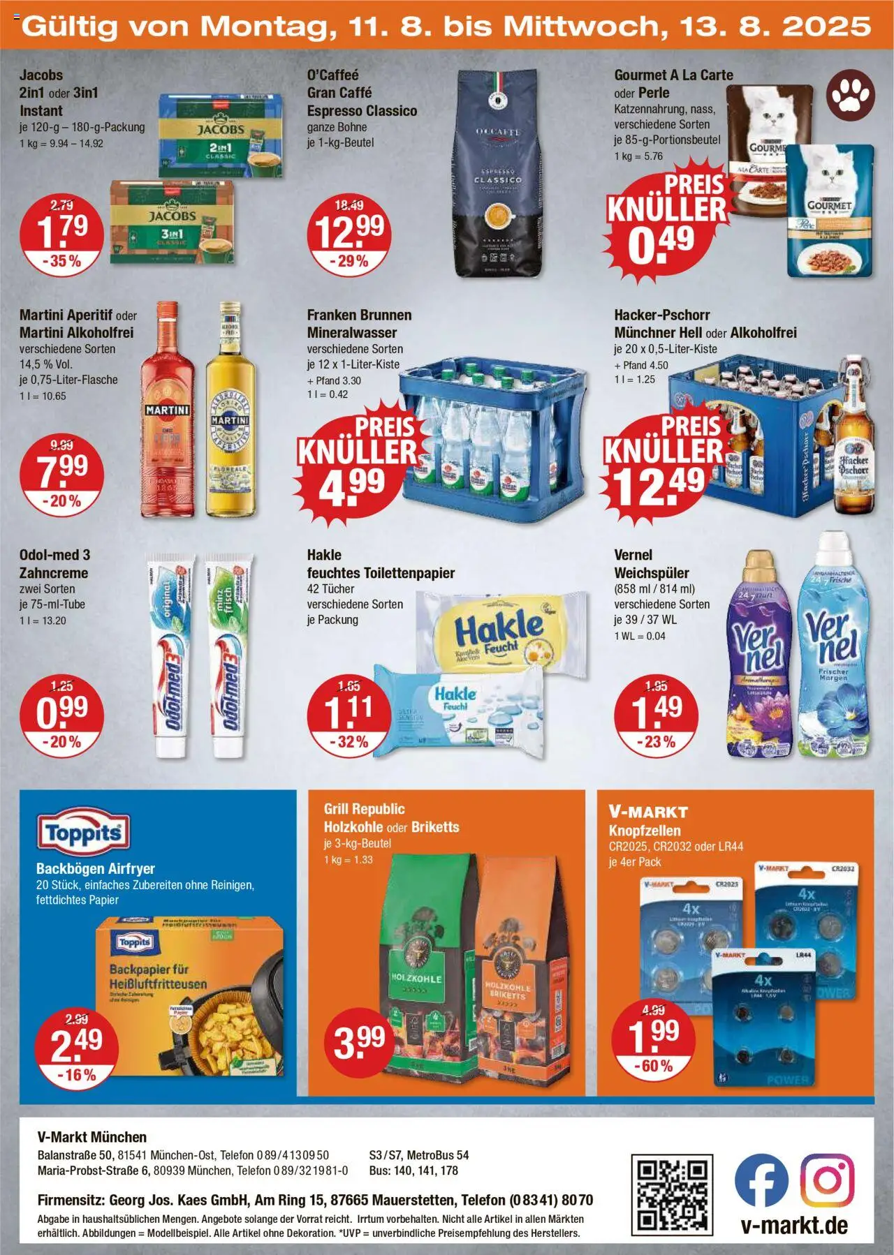 V-Markt - M&#252;nchen - gültig ab dem 07.08.2025 | Seite: 20 | Produkte: Martini, Weichspüler, Vernel, Toilettenpapier