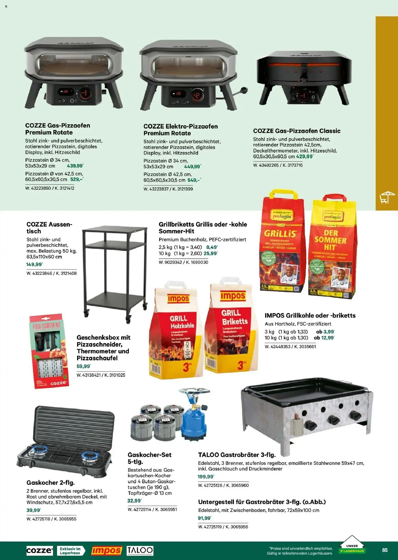 Lagerhaus Garten & Freizeit Katalog 2026 - Schweiggers, Bad Aussee  gültig ab 01.03.2026 | Seite: 85 | Produkte: Grill, Thermometer, Tisch