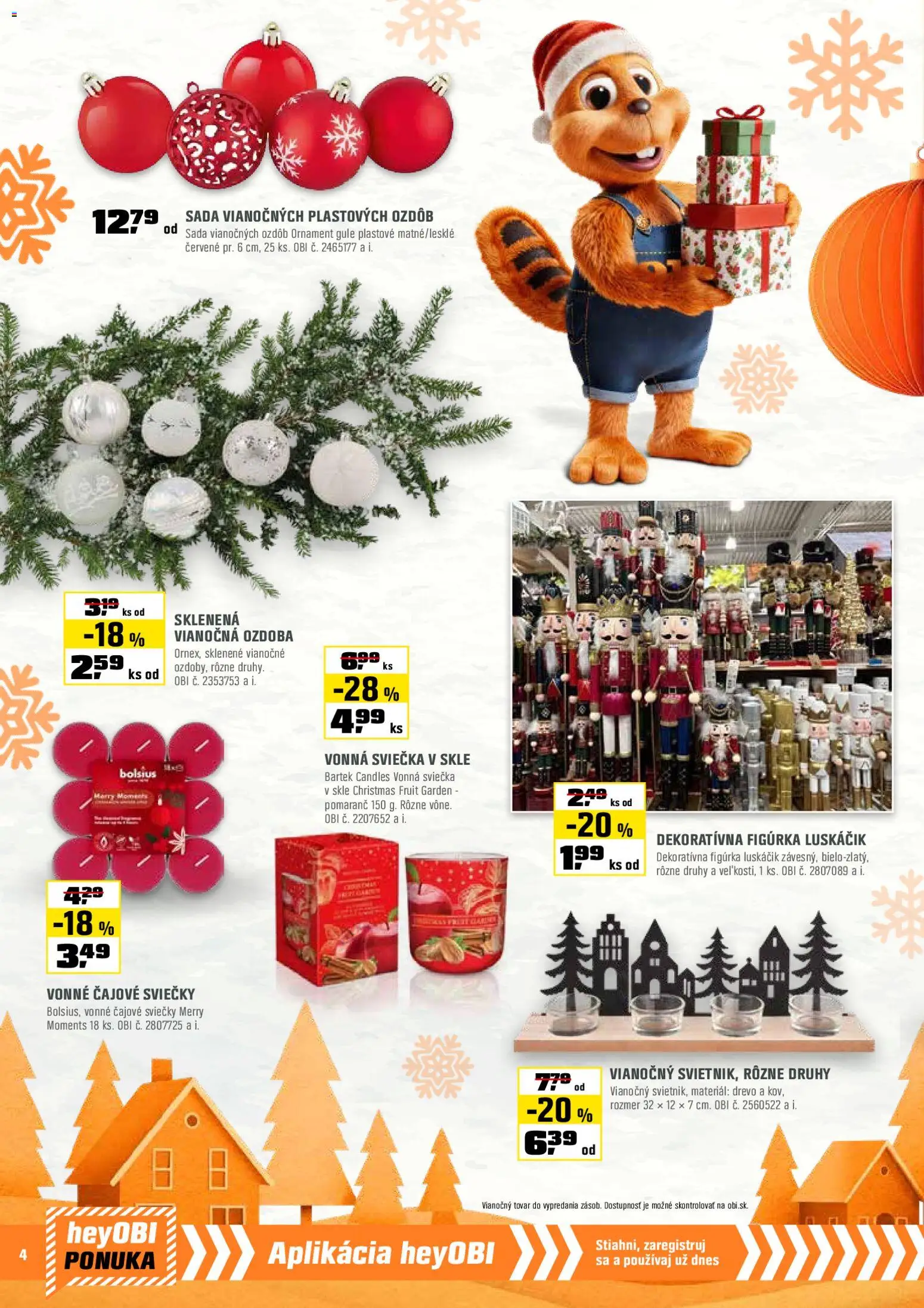 Nové OBI akcie – leták je platný od 01.12.2025 | Strana: 4 | Produkty: Sviečky