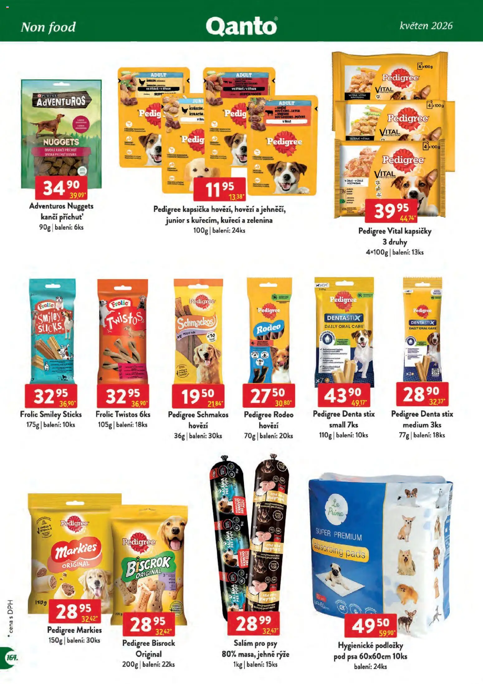 Astur & Qanto leták - Velkoobchod 05/2026 od 01.05.2026 | Strana: 164 | Produkty: Hovězí, Omega, Pedigree, Zelenina