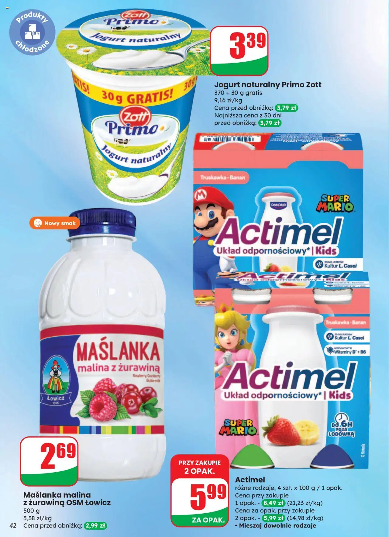 Dino Gazetka od 06.08.2025 | Strona: 42 | Produkty: Malina, Maślanka, Lodówka, Jogurt naturalny