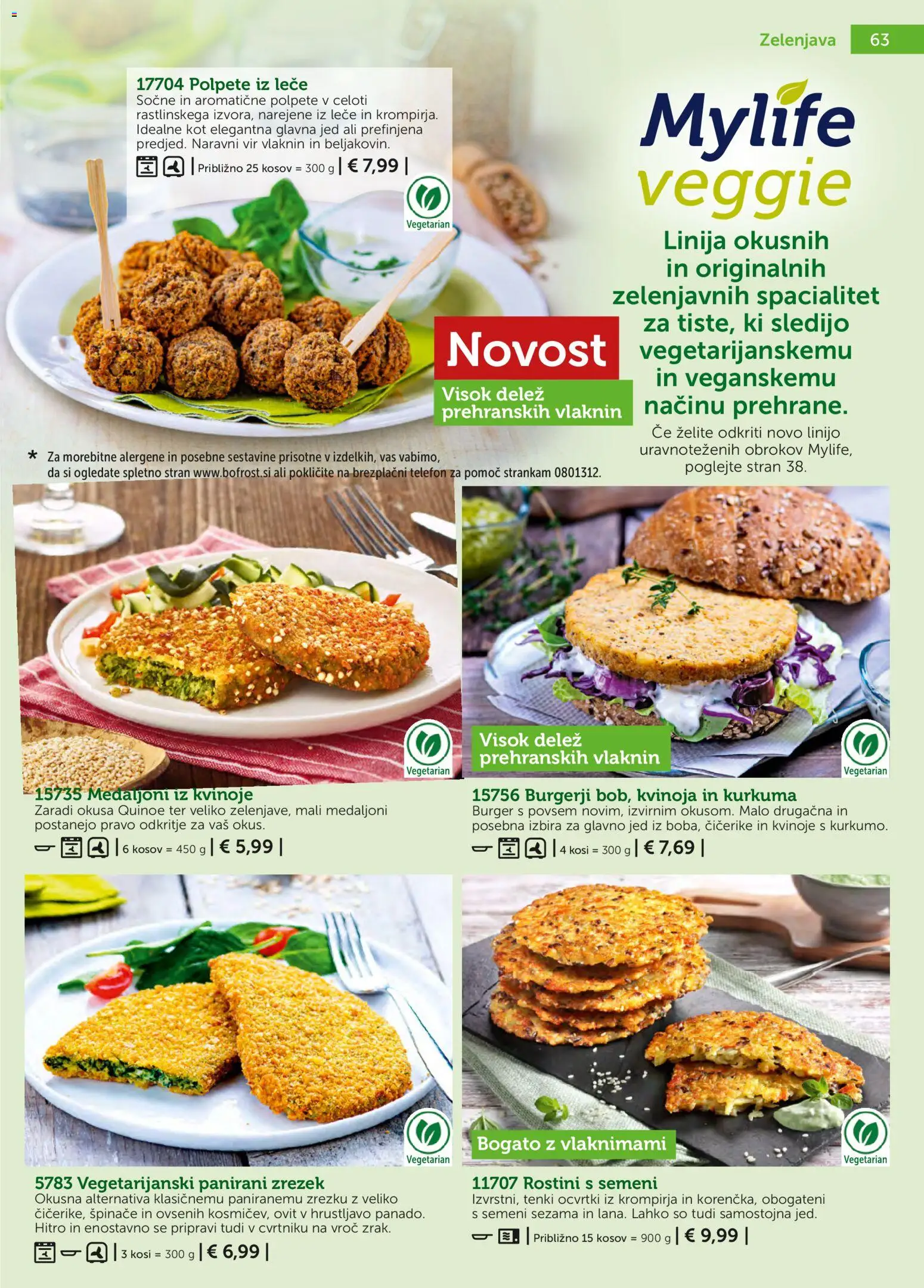 Novi Bofrost katalog ponudbe – veljaven od 04.03.2026 | Stran: 63 | Izdelki: Telefon, Burgerji, Zelenjava