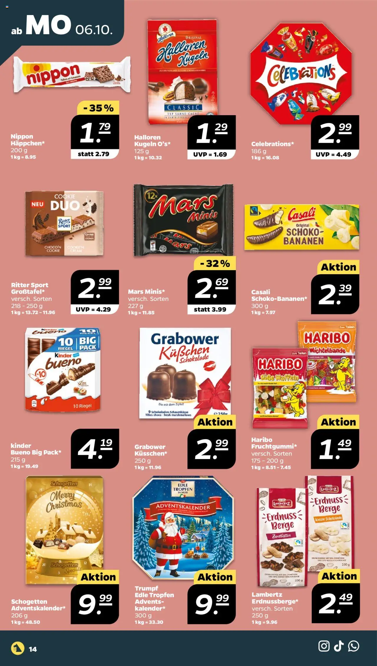 Netto Prospekt 	 – gültig ab 06.10.2025 | Seite: 14 | Produkte: Ritter sport, Mars, Waffeln, Sahne