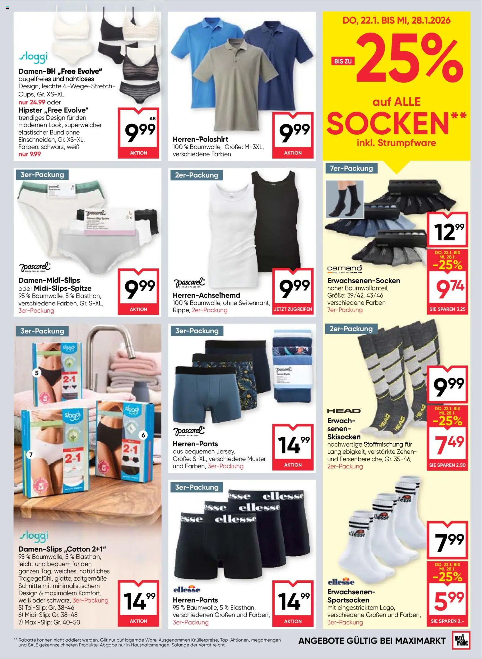 Maximarkt  Flugblatt gültig ab 22.01.2026 | Seite: 21 | Produkte: Socken