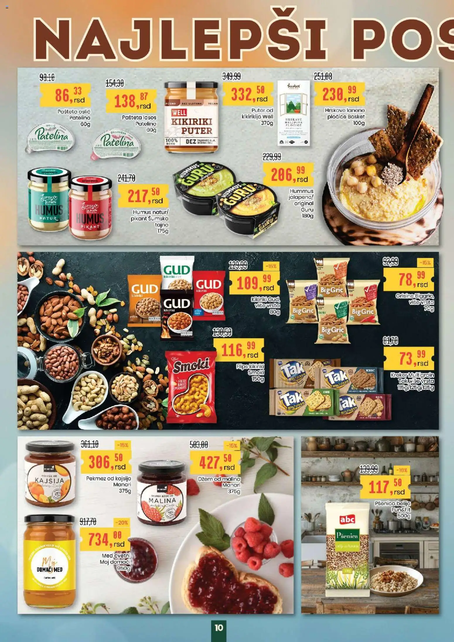 Aroma Market katalog - važi od 27.11.2025 | Strana: 10 | Proizvode: Dzem, Losos, Puter, Malina