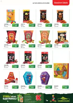 Náhled letáku Tamda Foods leták od 15.04.2026 | Strana: 5 | Produkty: Blok, Jelly beans, Popcorn, Elektrokolo