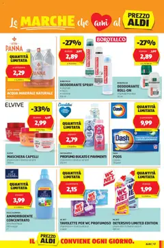 Volantino Aldi del 18.08.2025 | Pagina: 17 | Prodotti: Acqua, Acqua minerale, WC, Profumo