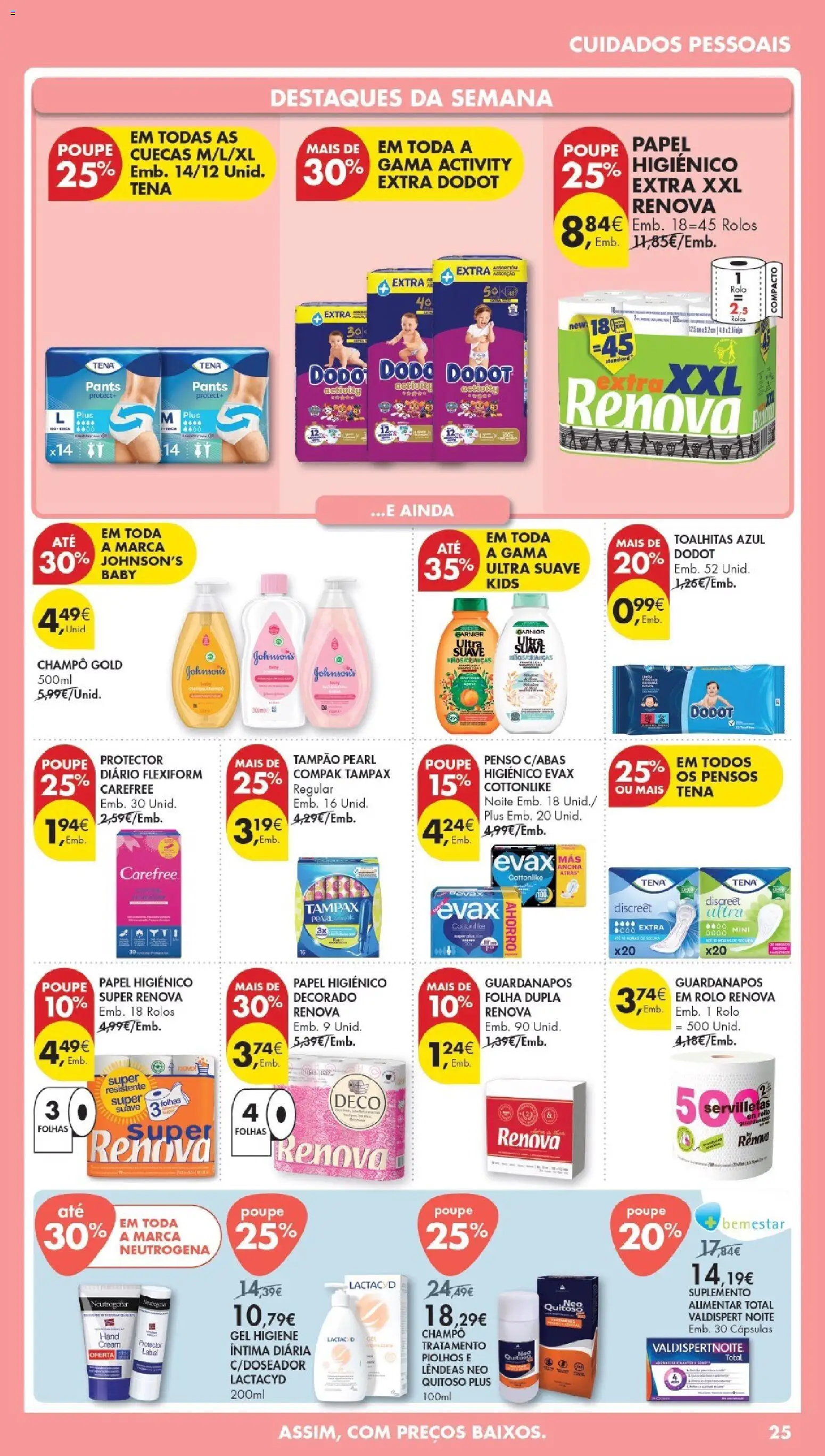 Pingo Doce Poupe Esta Semana Madeira │ válido de 07.04.2026 | Página: 25 | Produtos: Papel higiénico, Guardanapos, Shampoo, Cuecas