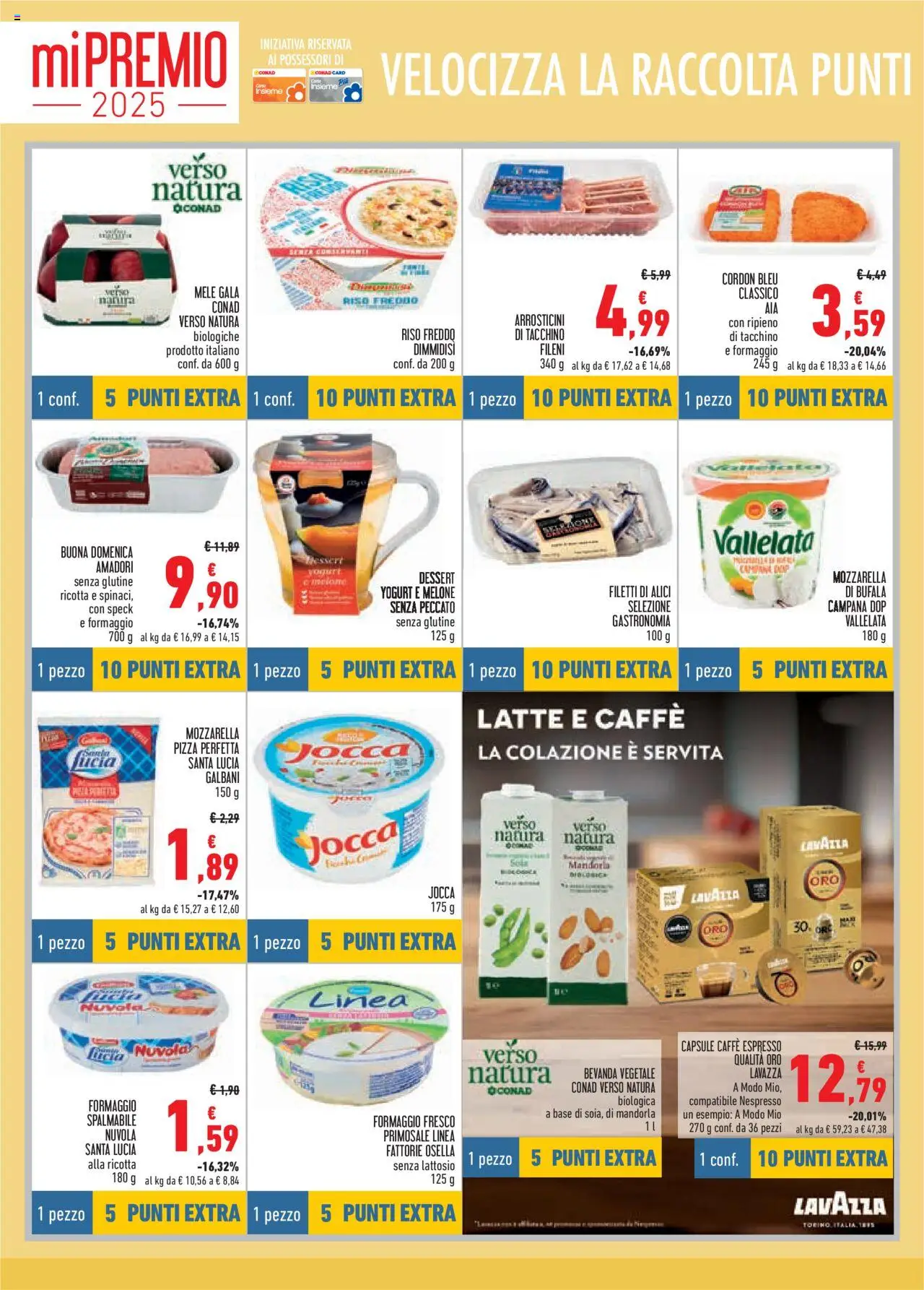 Volantino Conad del 11.09.2025 | Pagina: 4 | Prodotti: Caffè, Tacchino, Mozzarella, Formaggio