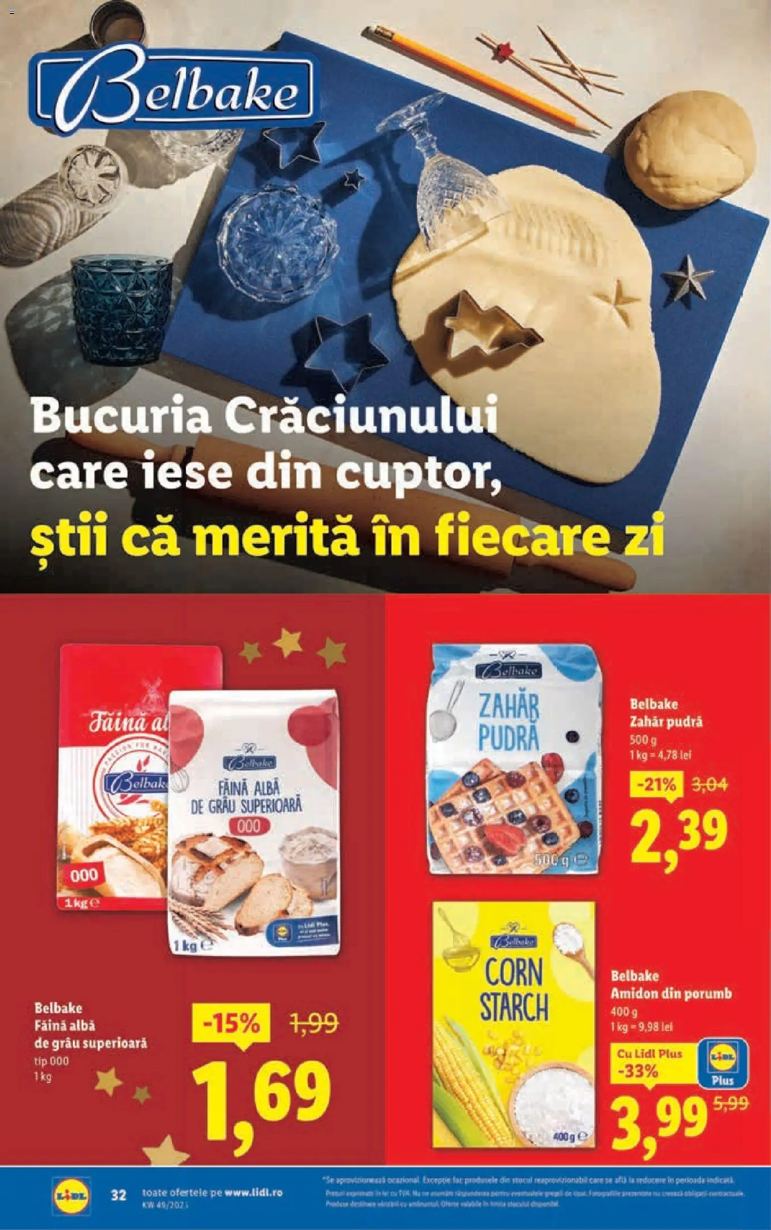 Noul catalog Lidl – valabil de la 01.12.2025 | Pagină: 32 | Produse: Pudră, Făină, Porumb, Zahăr