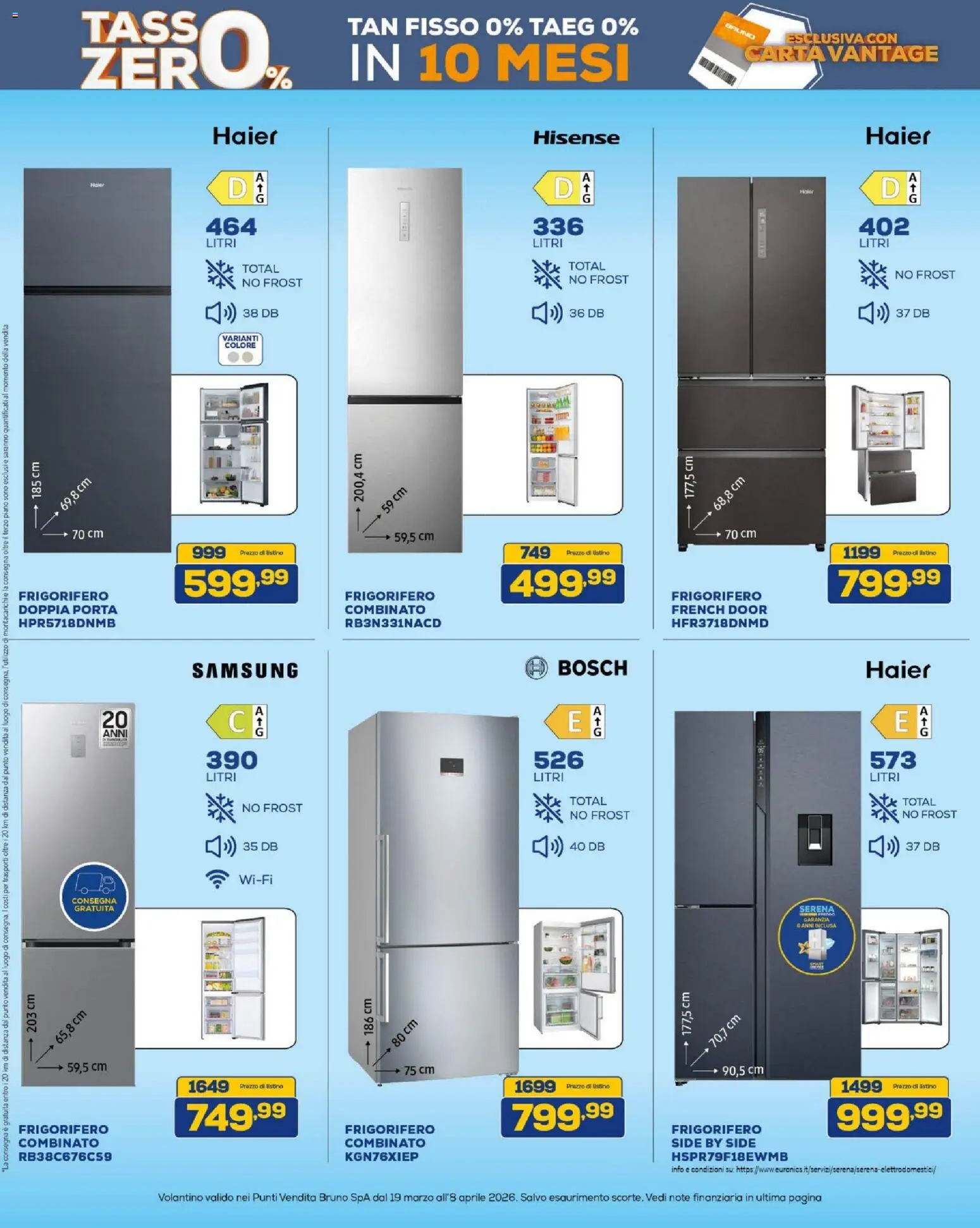 Volantino BRUNO del 19.03.2026 | Pagina: 23 | Prodotti: Frigorifero, Frigorifero combinato, Samsung