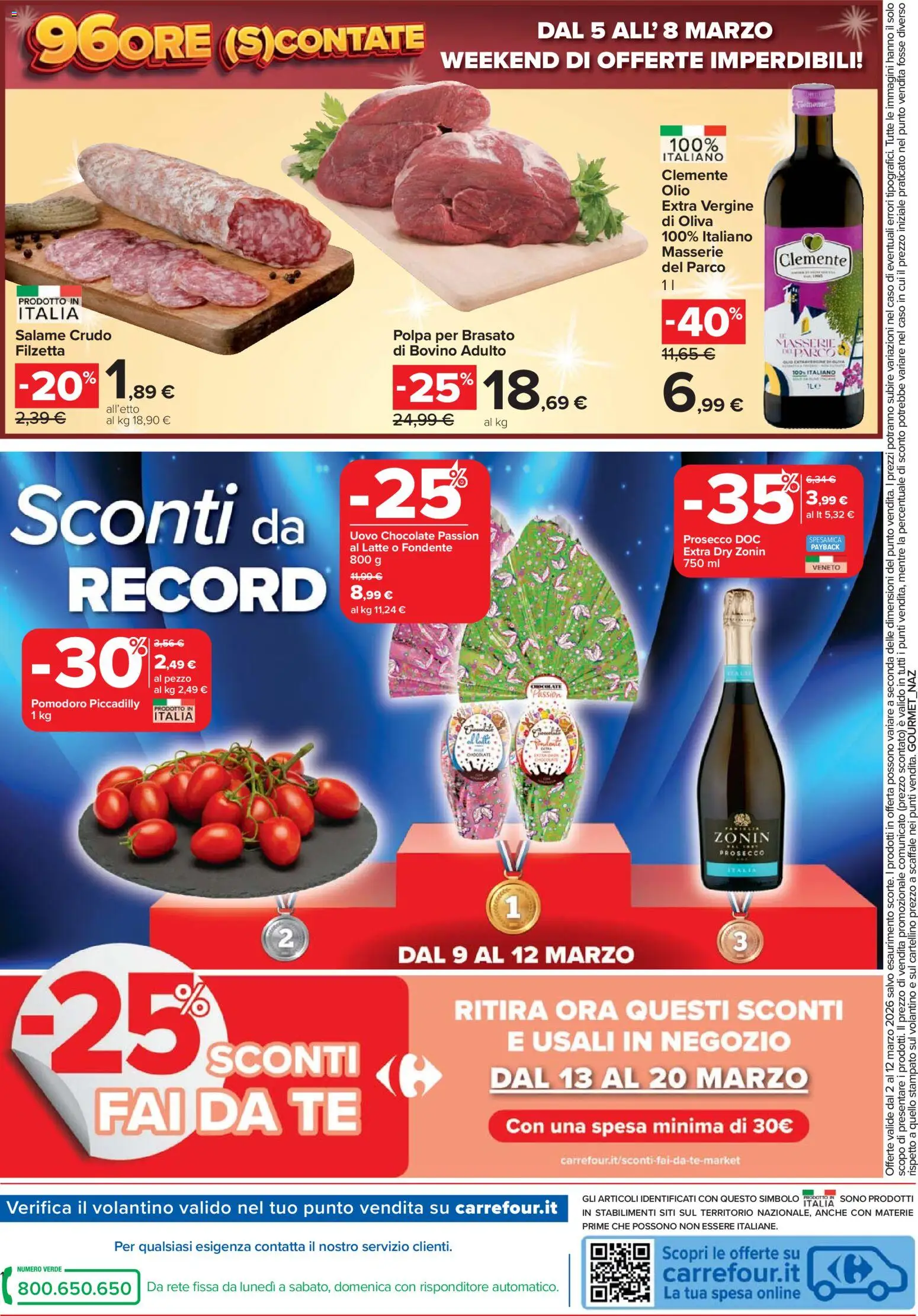 Volantino Carrefour del 02.03.2026 | Pagina: 20 | Prodotti: Tè, Latte, Olio extra vergine, Scaffale