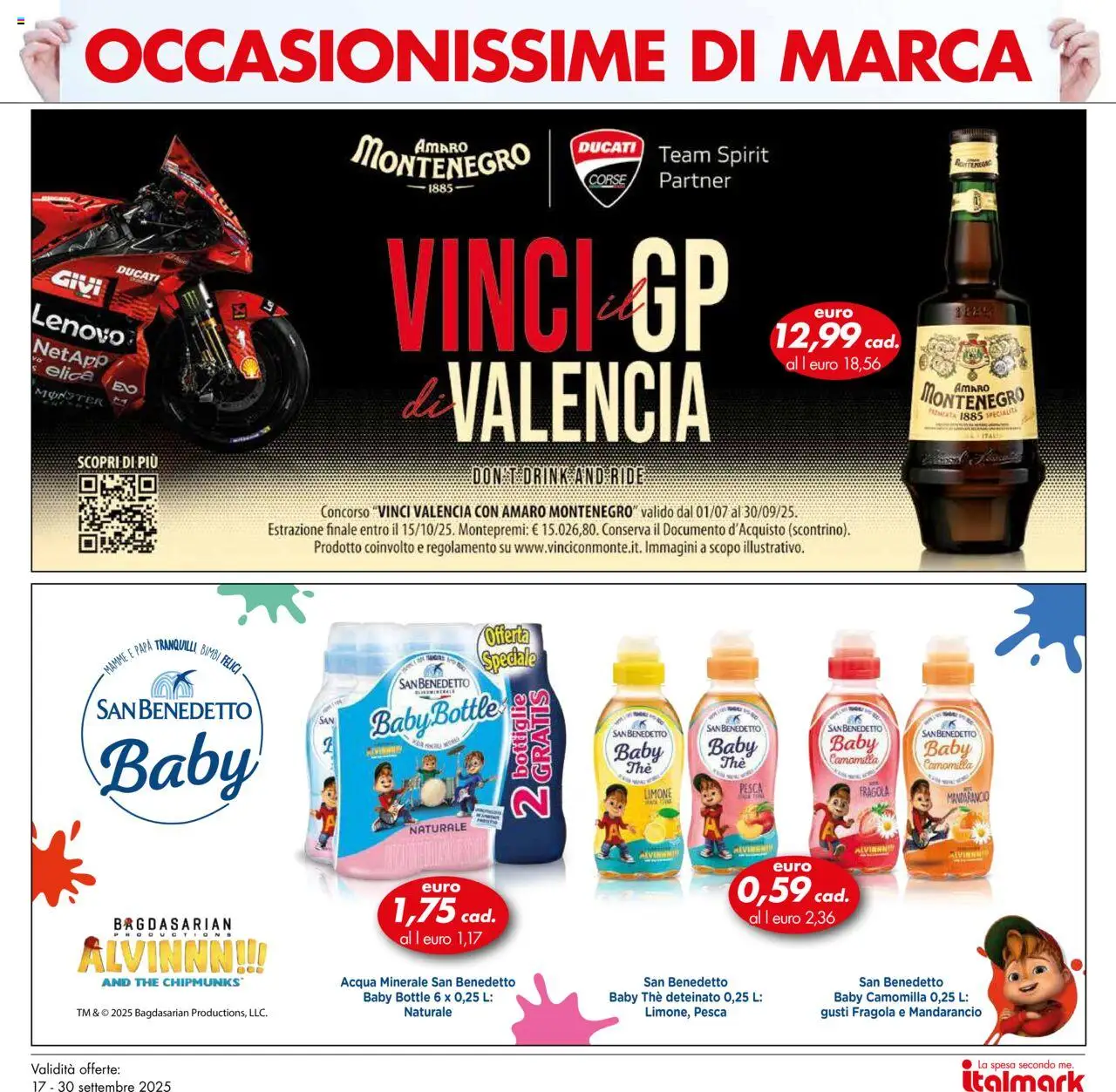 Volantino Italmark del 17.09.2025 | Pagina: 13 | Prodotti: Acqua, Pesca, Acqua minerale, Amaro