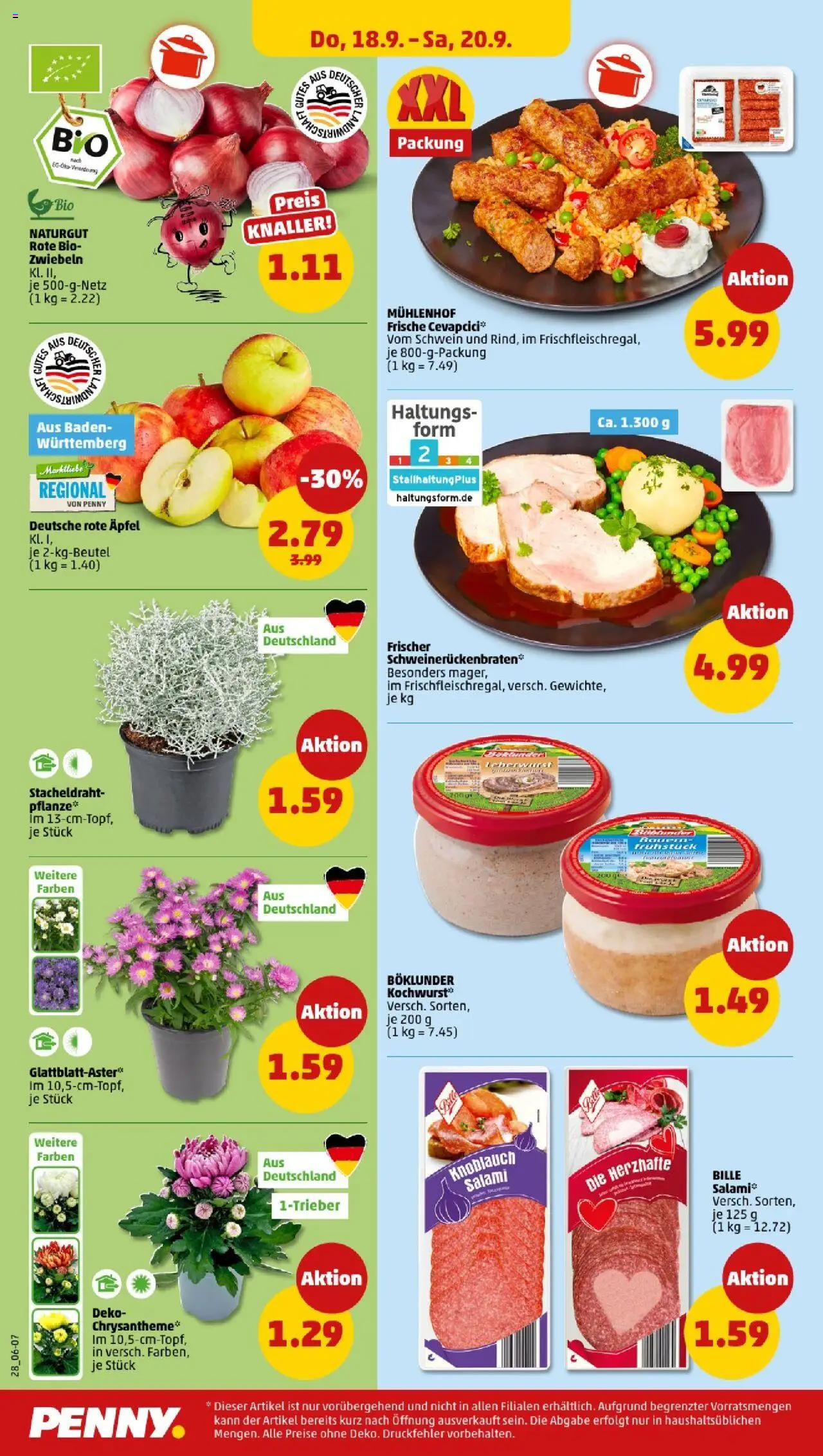 Penny - Saarland – gültig ab 15.09.2025 | Seite: 30 | Produkte: Cevapcici, Äpfel, Knoblauch, Salami