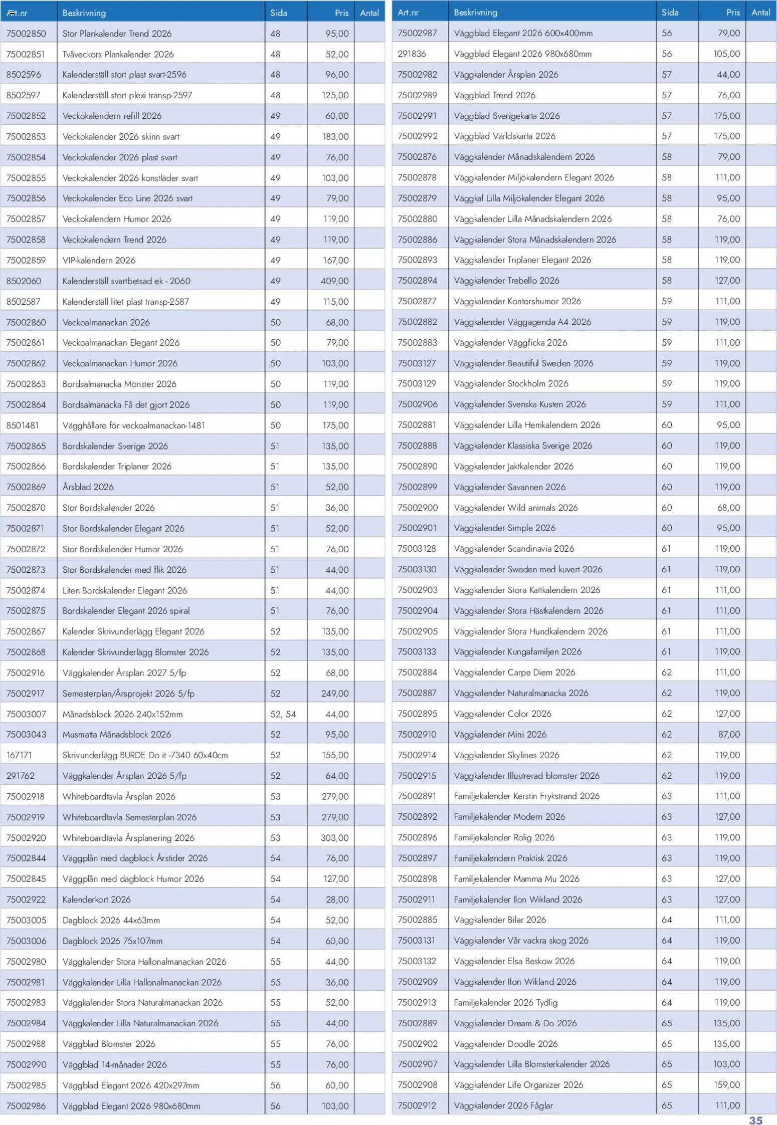 Lyreco reklamblad aktuell från 26.01.2026 | Sida: 35 | Produkter: Kuvert, Kalender, Musmatta