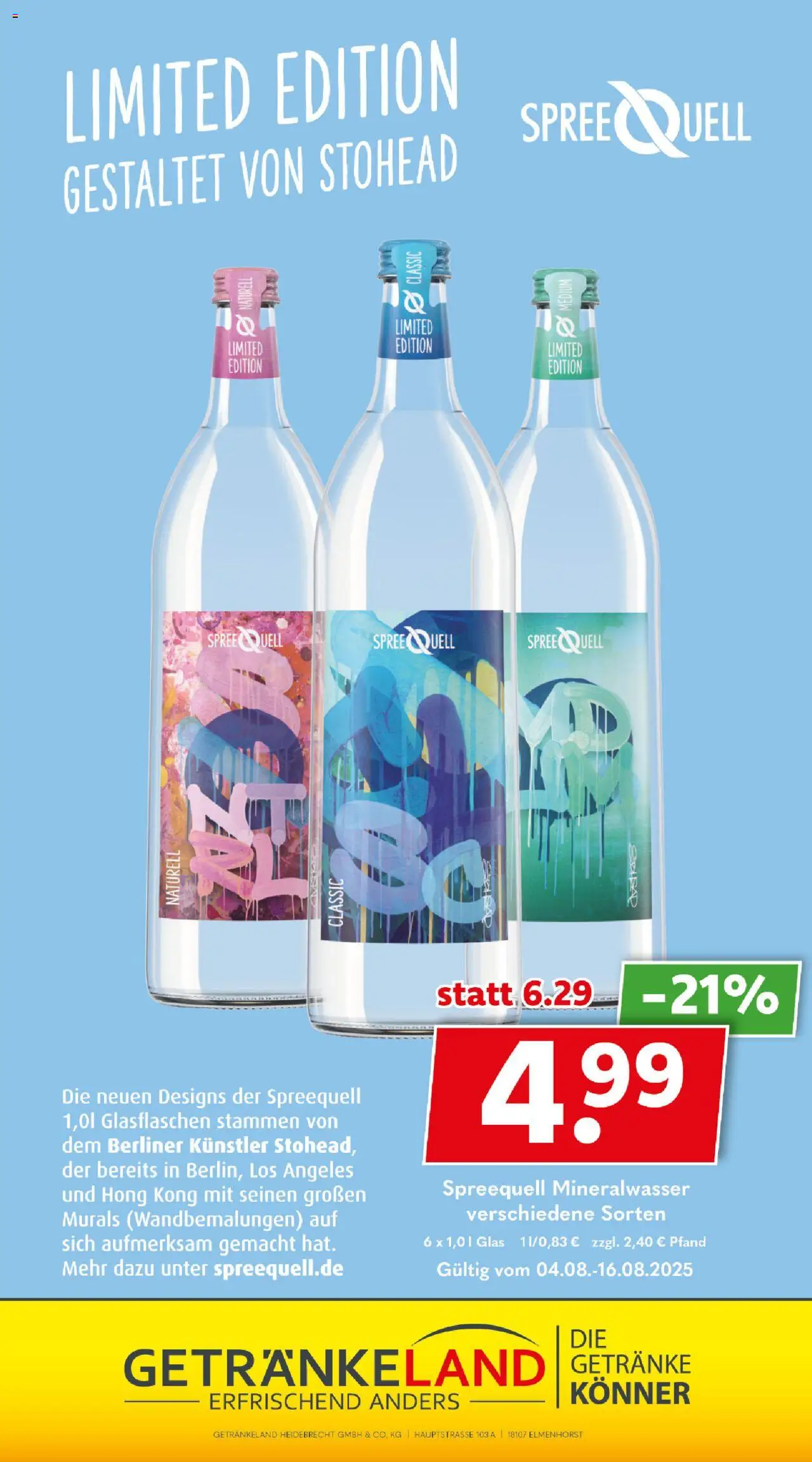 Getränkeland Prospekt 	 - gültig ab dem 04.08.2025 | Seite: 14 | Produkte: Berliner, Mineralwasser