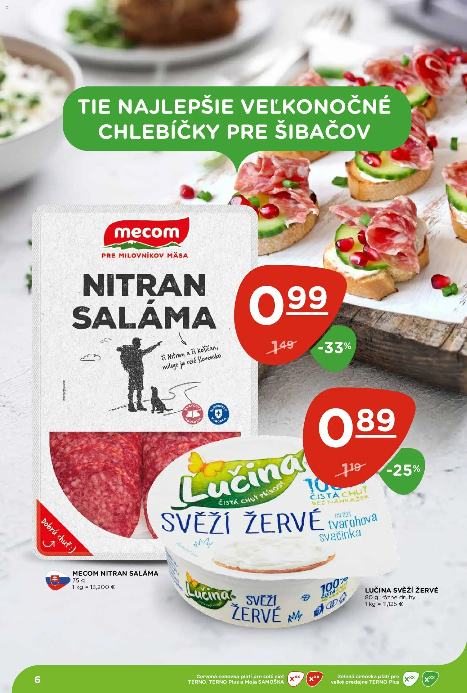 Nové Terno akcie – leták je platný od 26.03.2026 | Strana: 6 | Produkty: Saláma