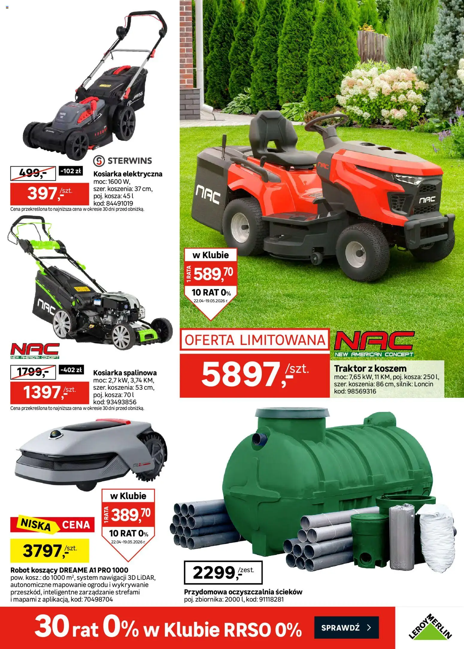 Leroy Merlin gazetka od 22.04.2026 | Strona: 9 | Produkty: Robot, Kosiarka