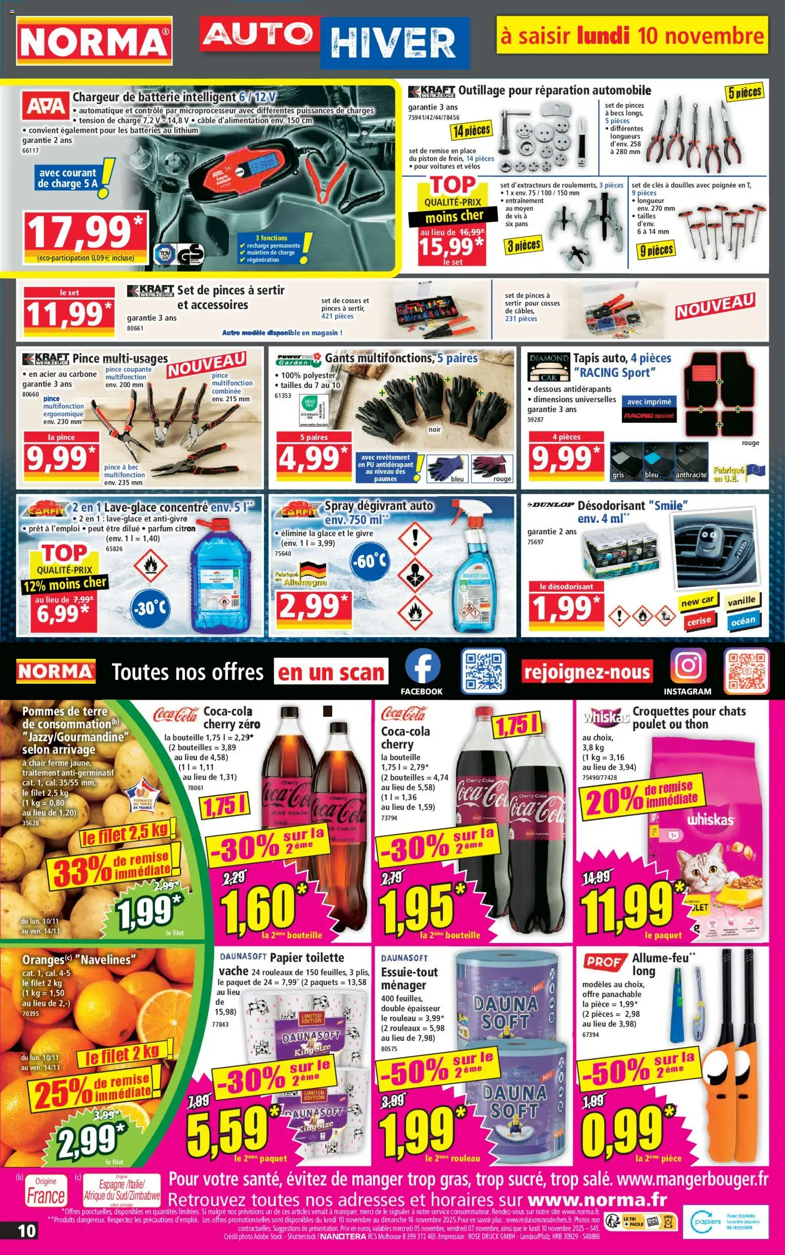 {H1} | Page: 10 | Produits: Rouleau, Thon, Gants, Pommes de terre