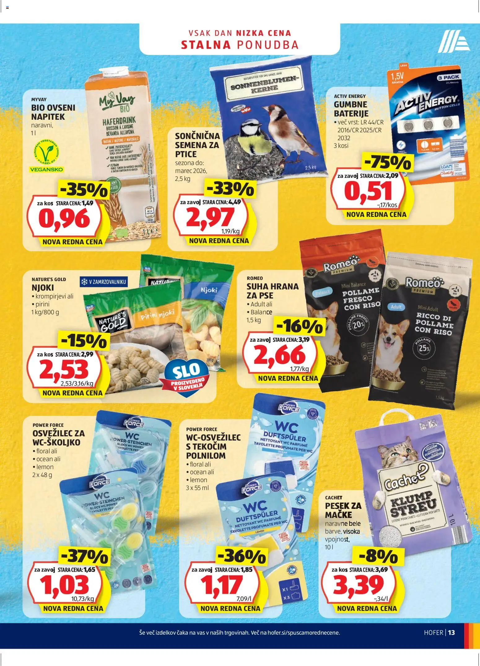 Hofer SI katalog | vrijedi od 18.12.2025 | Stranica: 13 | Proizvodi: Hrana za pse, Njoki, Baterije, Suha hrana za pse