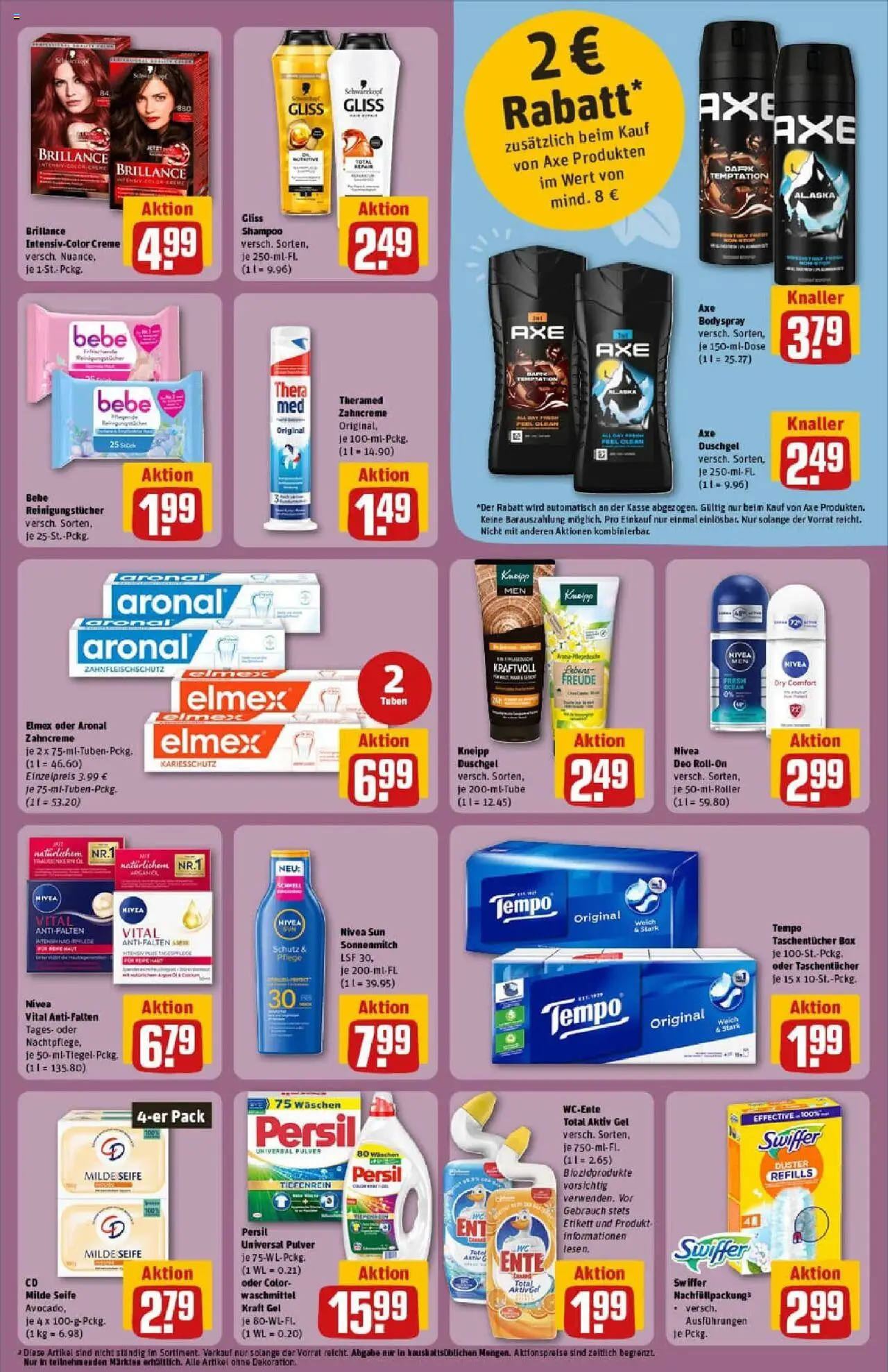 Rewe prospekt Erkelenz	 - gültig ab dem 11.08.2025 | Seite: 25 | Produkte: Reinigungstücher, Waschmittel, Axe, Deo Roll-On