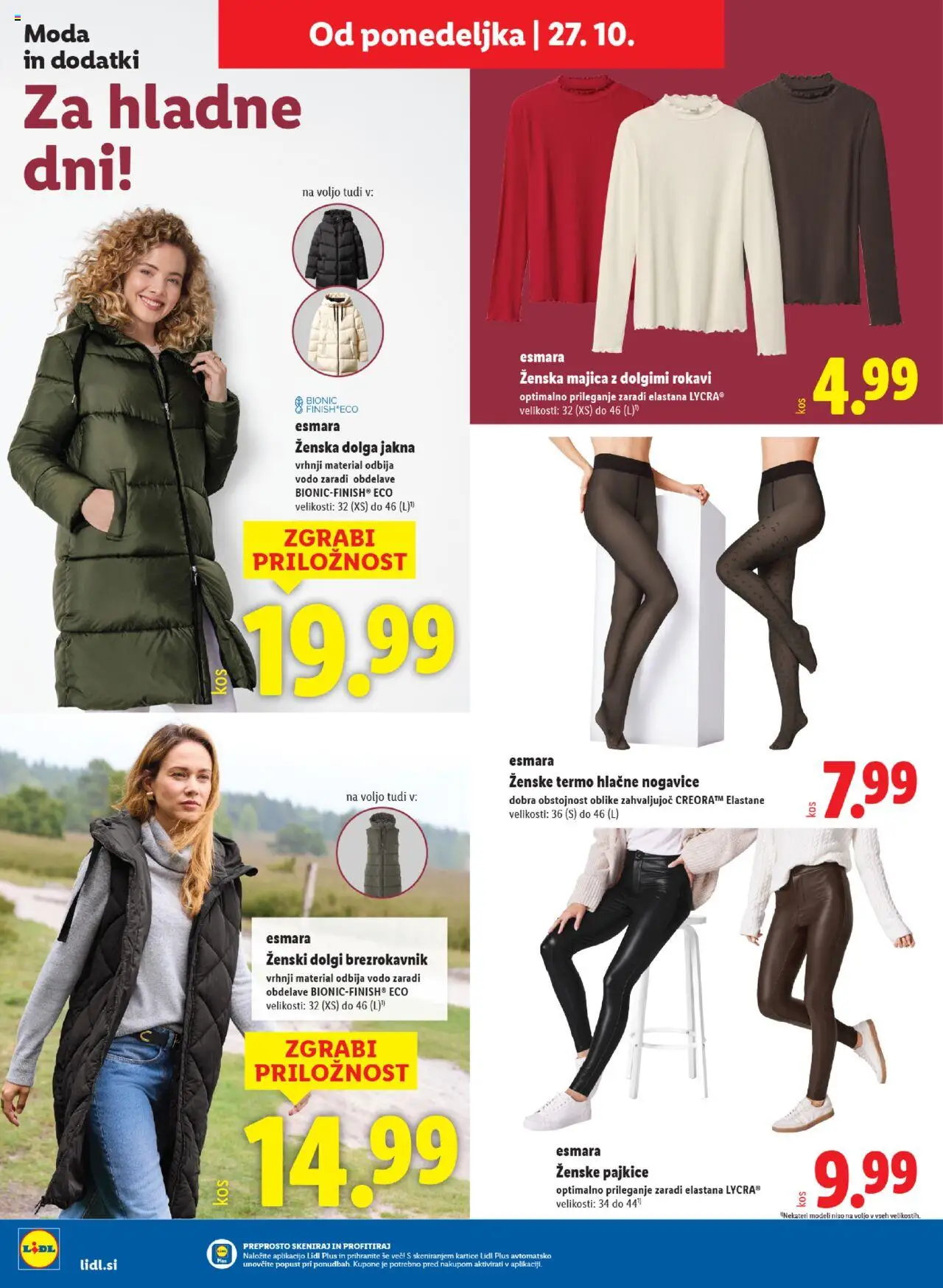 Novi Lidl katalog ponudbe – veljaven od 23.10.2025 | Stran: 62 | Izdelki: Pajkice, Majica, Jakna, Hlacne nogavice