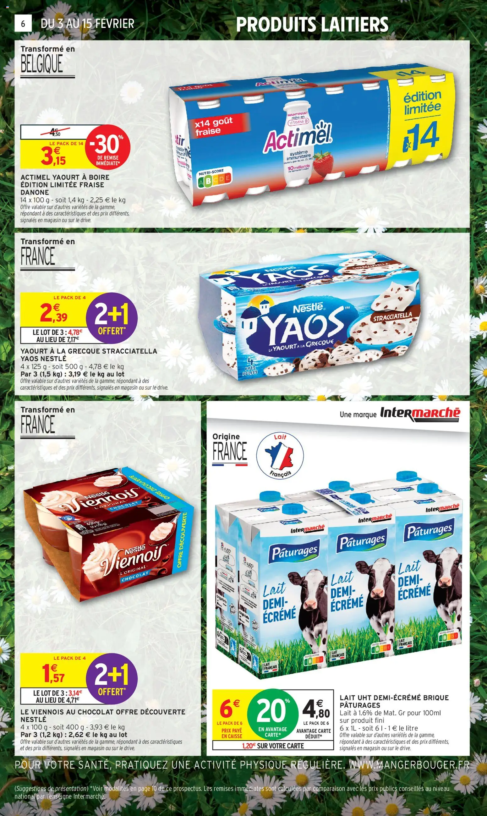 {H1} | Page: 6 | Produits: Actimel, Yaourt à La Grecque, Lait, Chocolat
